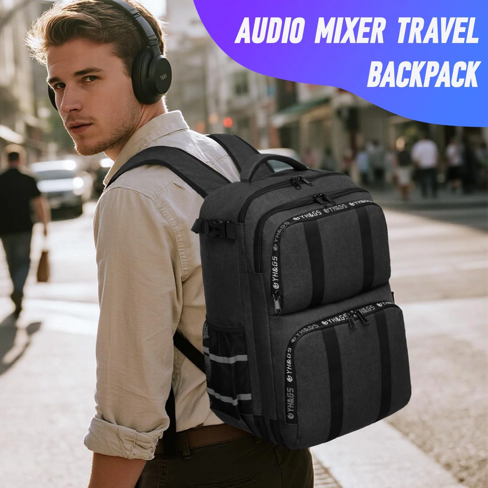 Audio Mixer Travel Case Bag, DJ Mixer Storage Backpack Compatible with RODECaster Pro, RODECaster Pro II, RC Duo, Podcast Mixer Case for Microphones and More Podcast Equipment - Image 7