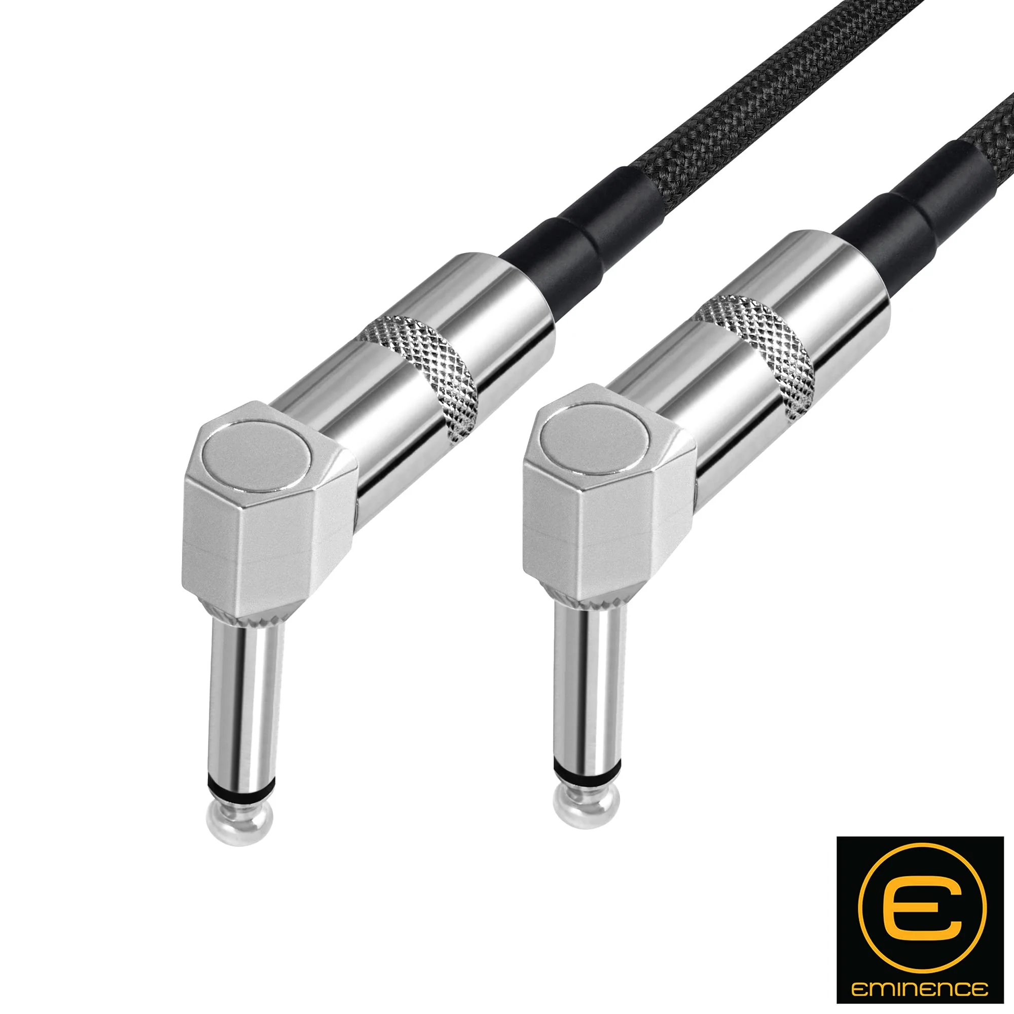 Audioblast - 6 Units - 6 Inch - HQ-1 Braid (Black) Flexible - Dual Shielded(100%)-Guitar Instrument Effects Pedal Patch Cable w/Eminence Right-Angled ¼ inch (6.35mm) TS Plugs & Double Staggered Boots - Image 6