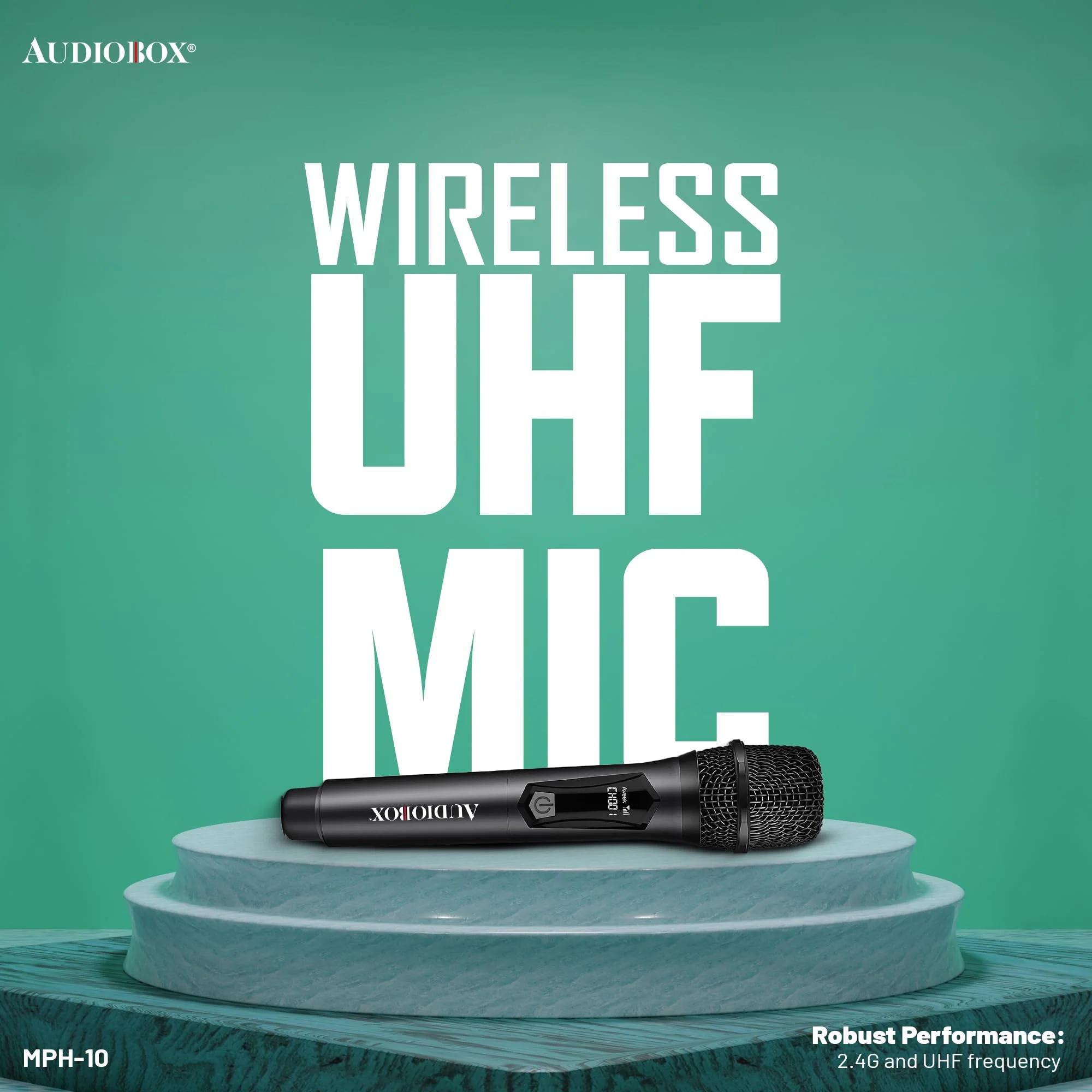 Audiobox Wireless Microphone, UHF Metal Dynamic Handheld Multipurpose Mic with Rechargeable Receiver (4hrs), 160ft Range, for Karaoke Machine, Amplifier Speaker, Mixer, Church, PA - Black (2) 2 - Image 3