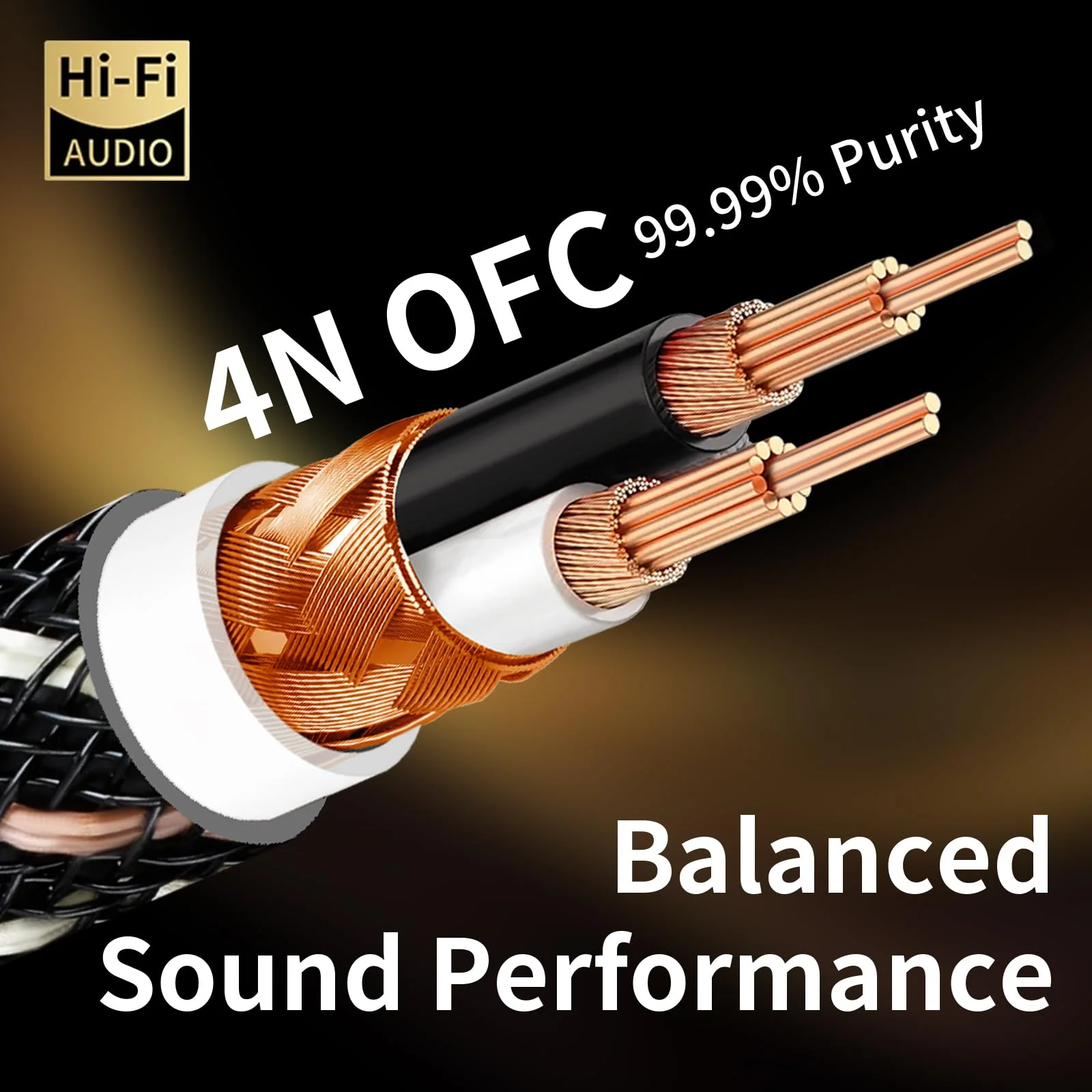 Audiophile HiFi Audio XLR Cables - 2XLR,9.84ft,15 AWG,4N OFC Core,Gold-Plated Plugs,with Nylon Braid,Subwoofer Cable,Compatible with CD Player,AMP,Speaker& Effect Processor(9.84ft/3m) 2-Pack 9.84ft/3m - Image 2