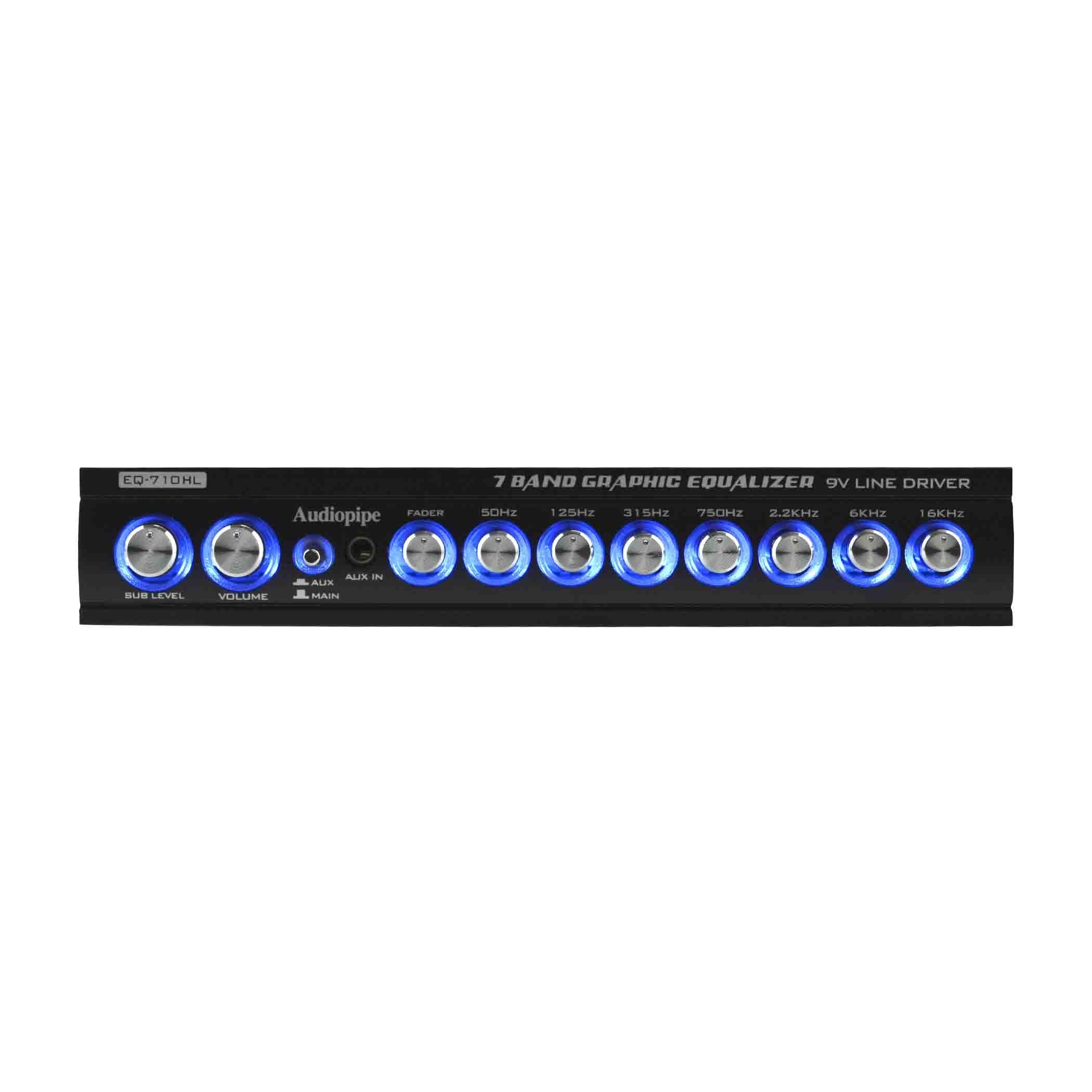 Audiopipe 7 Band Graphic Equalizer with Hi/Lo 9V Line Driver (EQ-710HL) - Image 3