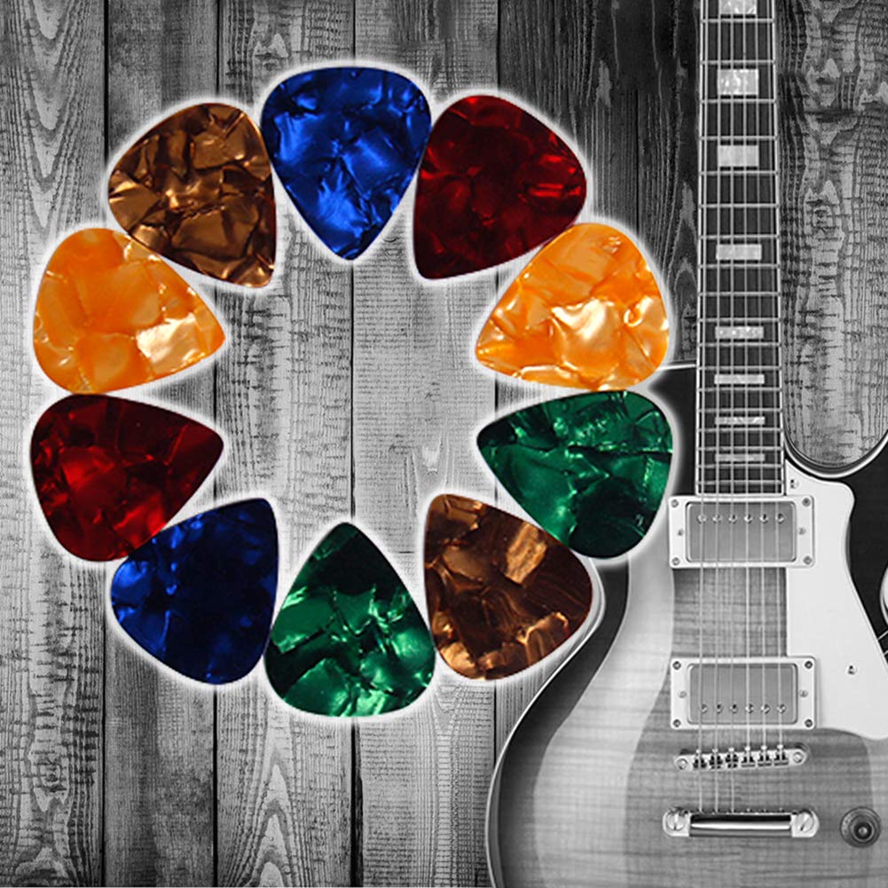 Augshy Guitar Picks, 150 Pack Premium Celluloid Guitar Pick Variety Pack with Organizer Storage Box Includes Thin, Medium & Heavy Gauges for Acoustic Guitar, Electric Guitar, Bass（0.46 0.71 0.96mm) 3 size - Image 6