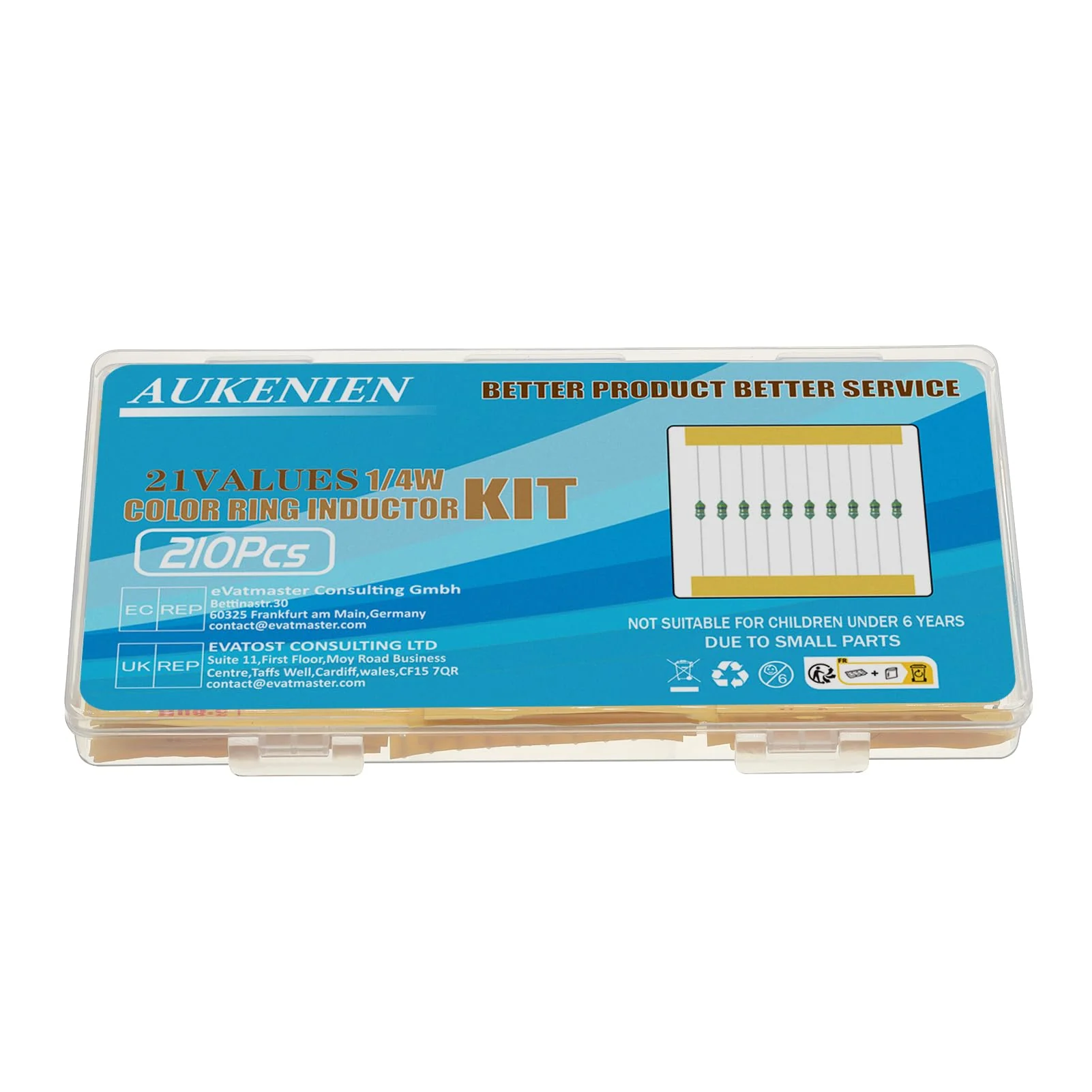 AUKENIEN 1/4 W Colour Ring Inductors 21 Values Inductor Kit 1uH to 1mH 210 Pieces 0307 DIP Colour Code Inductance 1/4 Watt Assortment 1/4W - Image 5