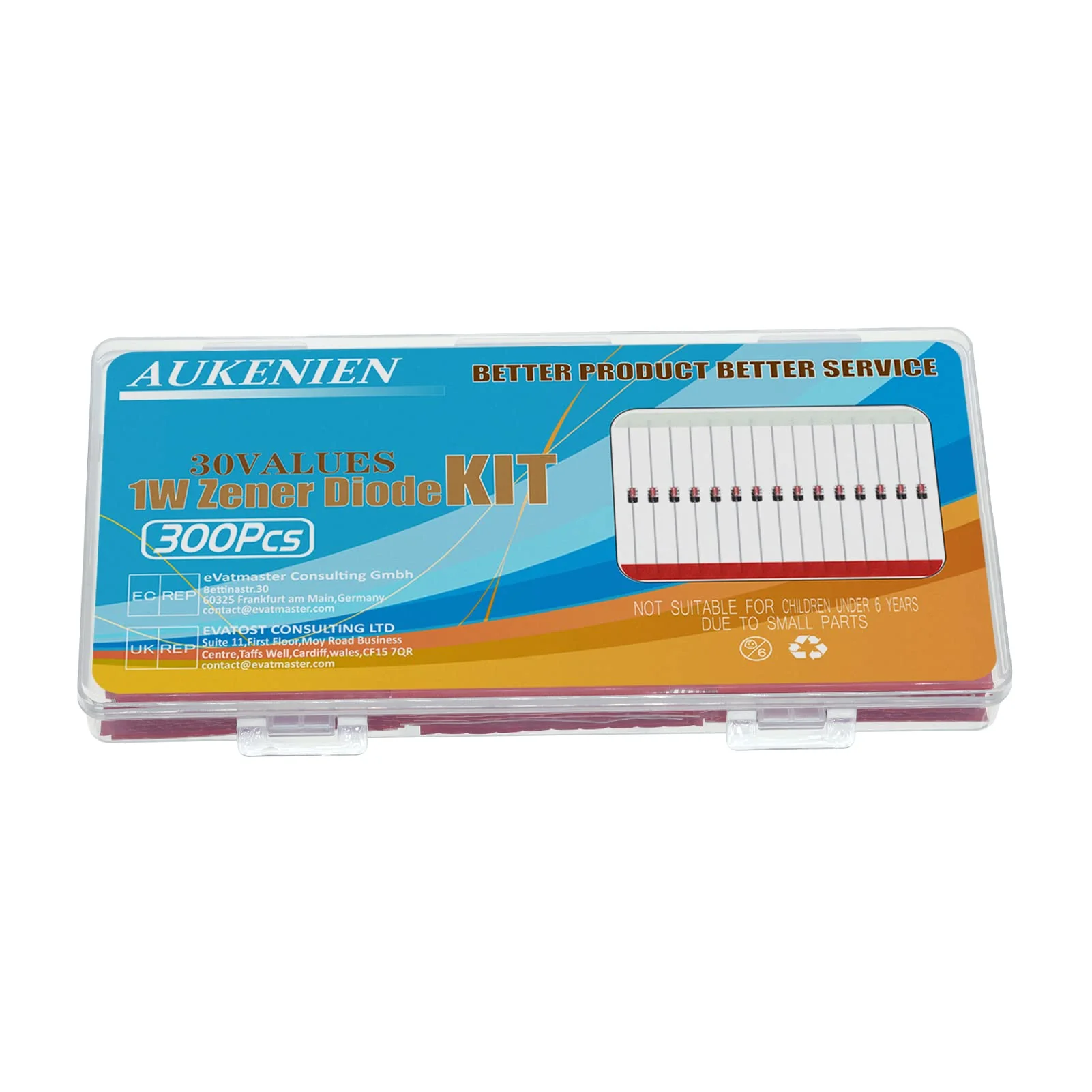 AUKENIEN 1W Zener Diode Z Diodes Assortment Set 30 Value Zener Diode Kit 3V 3.3V 3.6V 3.9V 4.3V 4.7V 5.1V 5.6V 6.2V 6.8V 7.5V 8.2V 9.1V 10V 11V 12V 13V 15V 16V 18V 20V 222 V 24V 27V 30V 33V 36V 39V 1W Zener Dioden - Image 6