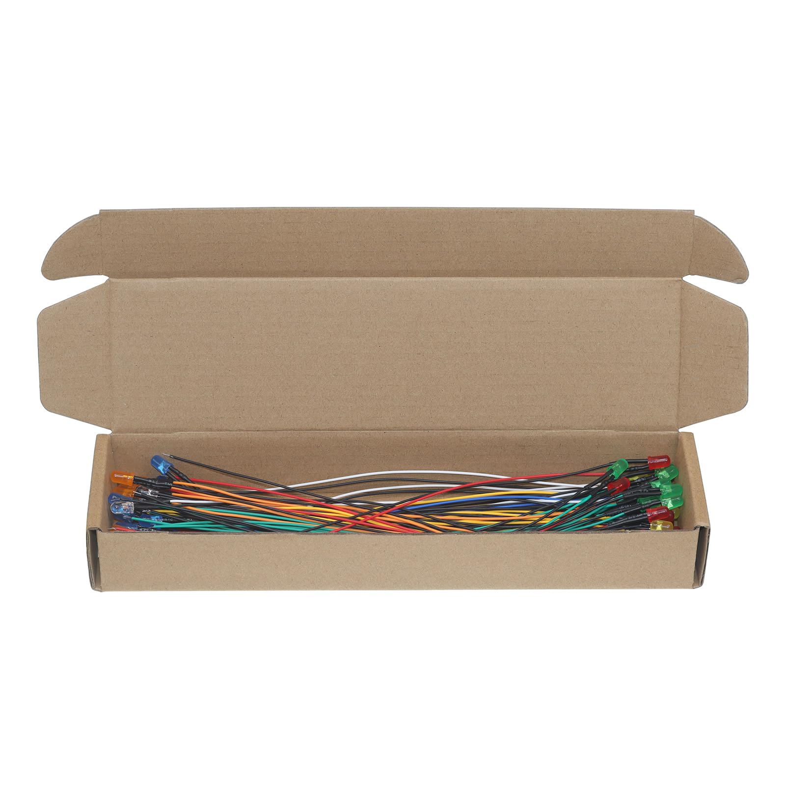 AUKENIEN 60 Pieces 5 mm 12 V Pre-Wired LED Light Emitting Diodes Assortment Kit 12 Volt Round Head Diffuse LED Diodes Light Emitting Diode Set 6 Colours White Red Yellow Green Blue Orange (10 Pieces 5MM PW LED DIODE - Image 5