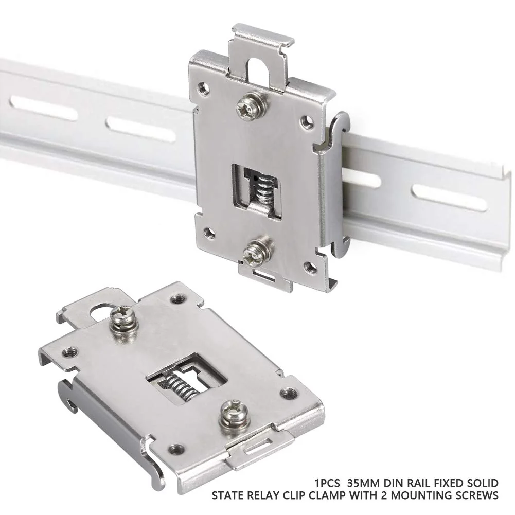 AUNMAS DIN Rail Mounting Clip, Chinese Standard 35mm Din Rail Fixed Din Rail Kit Din Rail Mounting Bracket Solid State Relay Clip Clamp With 2 Mounting Screws - Image 3