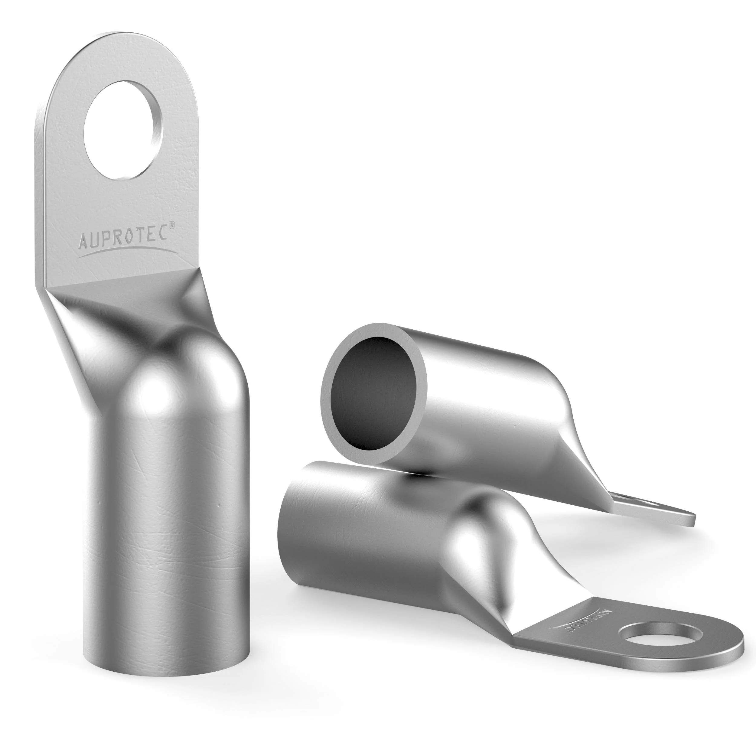 AUPROTEC 10 x Tubular Cable Lugs 16 mm² Hole Diameter M8 Uninsulated SC Cable Connectors Made of Tin-Plated Copper 10 Stück - Image 2