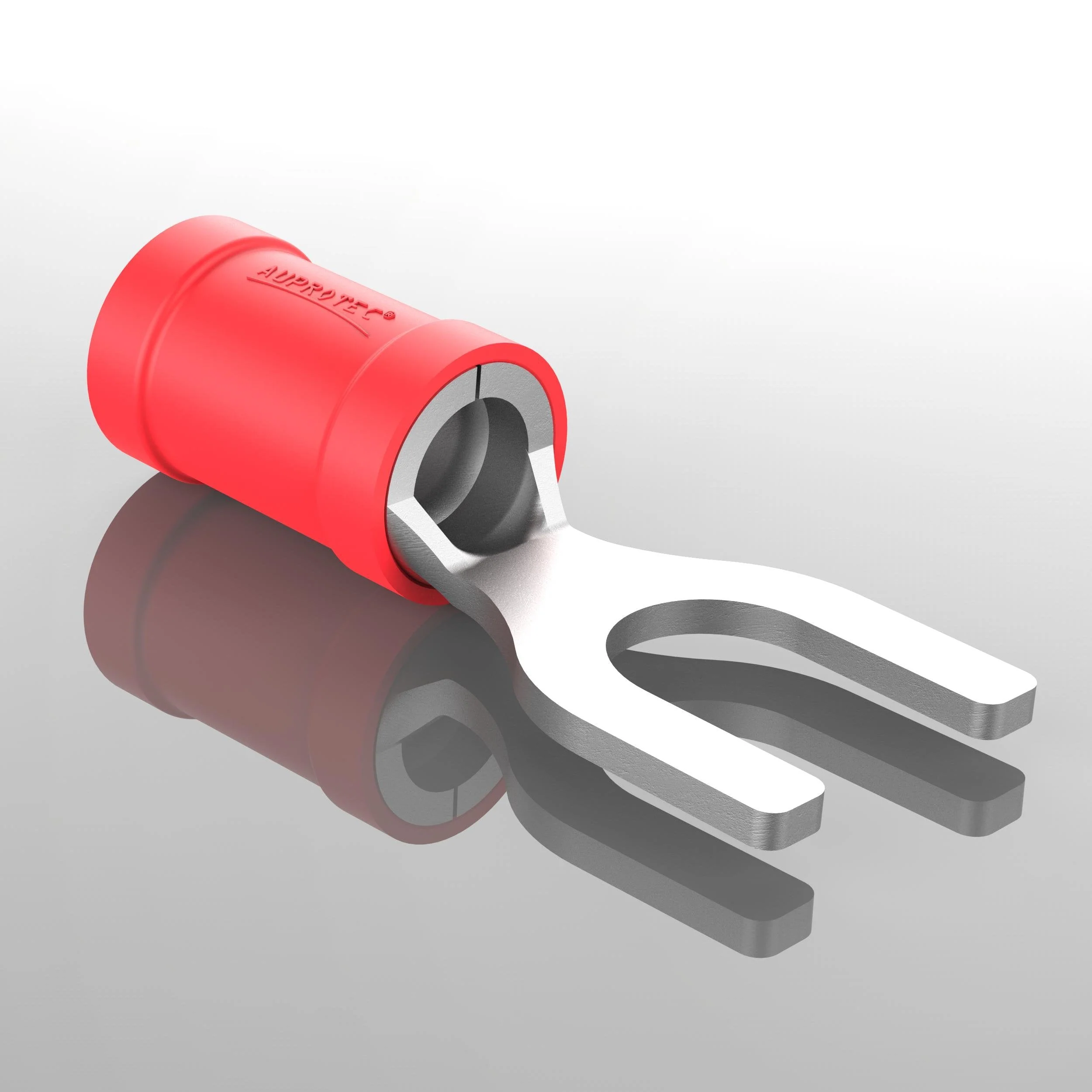 AUPROTEC 100x Fork Cable Lugs 0.5-1.5 mm² Red, Hole Diameter M4 Partially Insulated PVC SV Cable Connector Made of Tin-Plated Copper 100 Stück 0.5 - 1.5 mm² red, M4 - Image 3