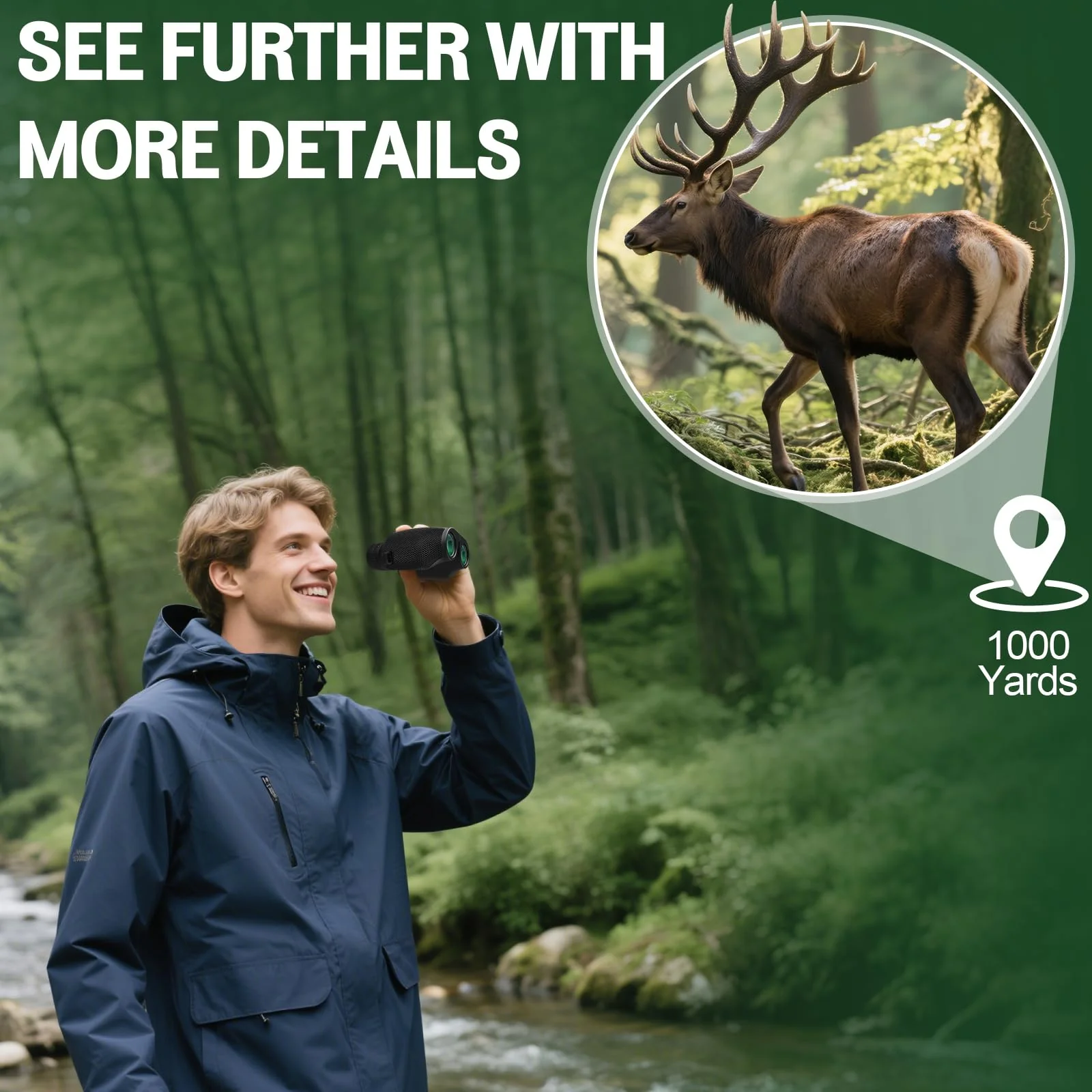 Aurosports 12x32 Compact Binoculars for Adults - Small Binoculars with FMC Lens & BAK4 Prism - Wide 273ft/1000yds Field of View - Easy Focus Binos for Bird Watching Traveling Gifts for Men Women - Image 5