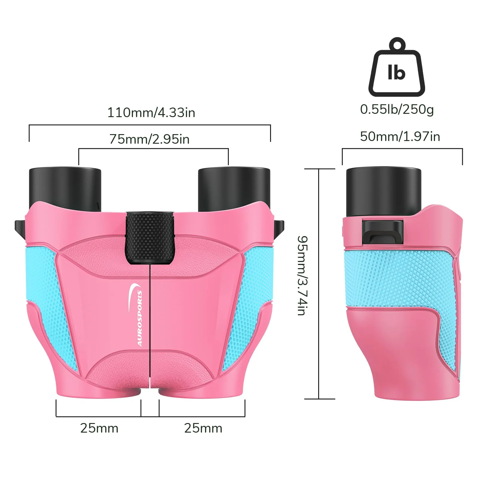 Aurosports 15x25 Compact Binoculars for Kids - Small Binoculars Lightweight with Carrying Case Birding Guide for Bird Watching Hiking Camping Travel Gift for 8-12 Years Boys Girls (Pink) Pink - Image 9