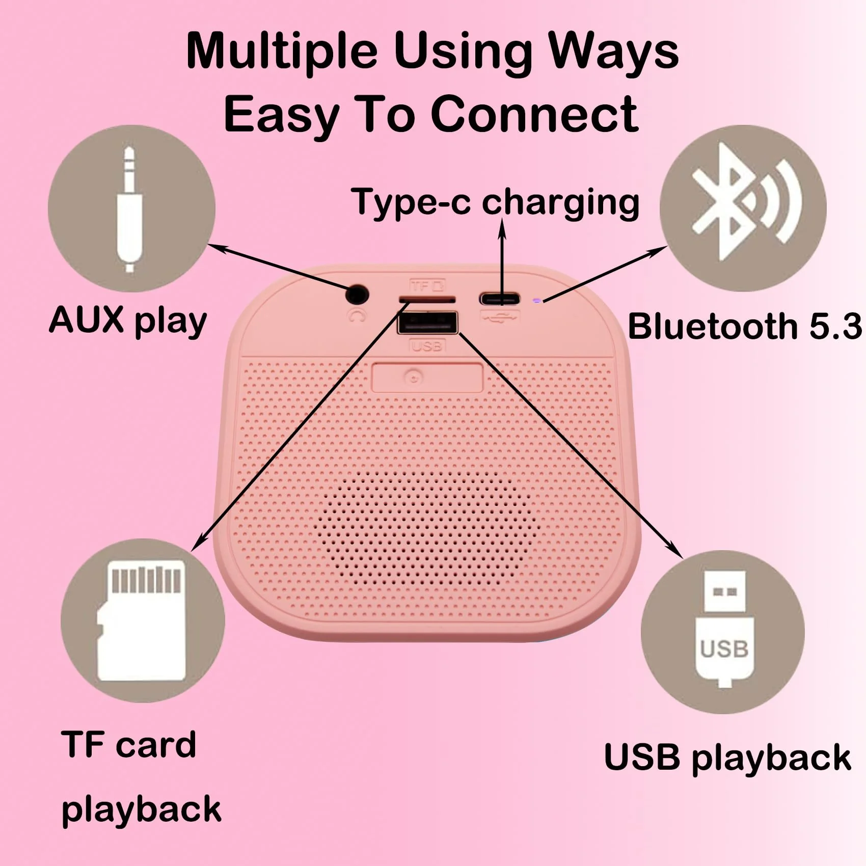 AUTENS Mini Karaoke Machine for Kids&Adults, Portable Bluetooth Karaoke Microphone Singing Speaker with 2 Mic and RGB Multi-Colors, Birthday Gifts Toys for All Smartphones, Family,Home Party - Image 4