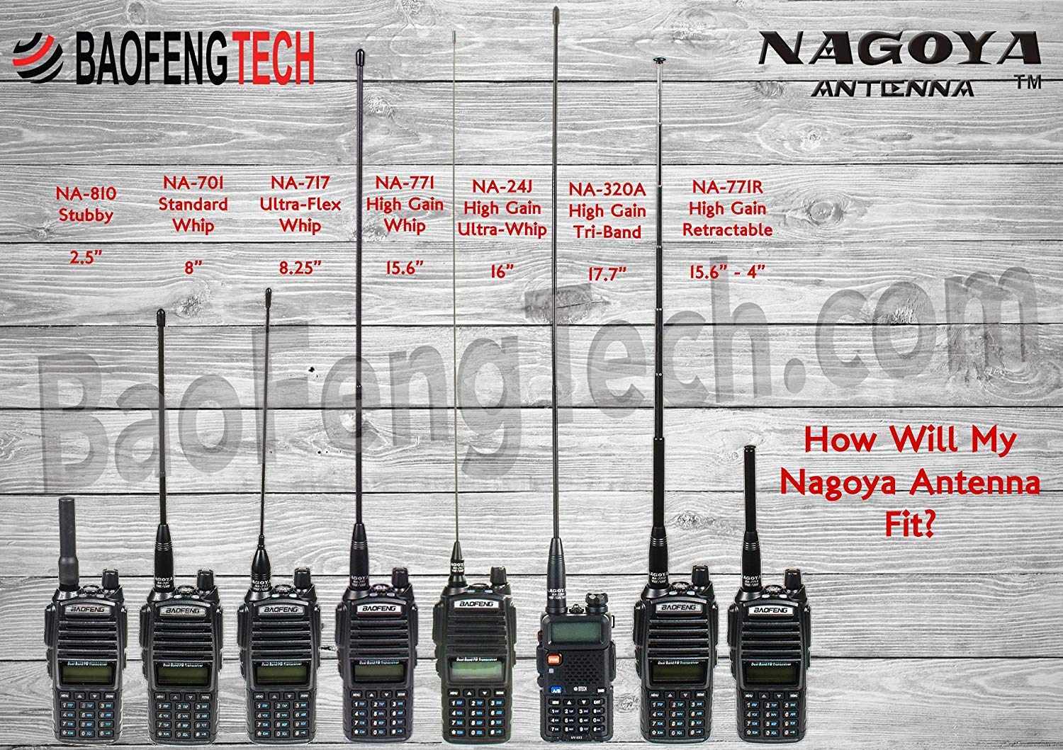 Authentic Genuine Nagoya NA-771 15.6-Inch Whip VHF/UHF (144/430Mhz) Antenna SMA-Female for BTECH and BaoFeng Radios Handheld Antenna NA-771 15.6" VHF/UHF - Image 5