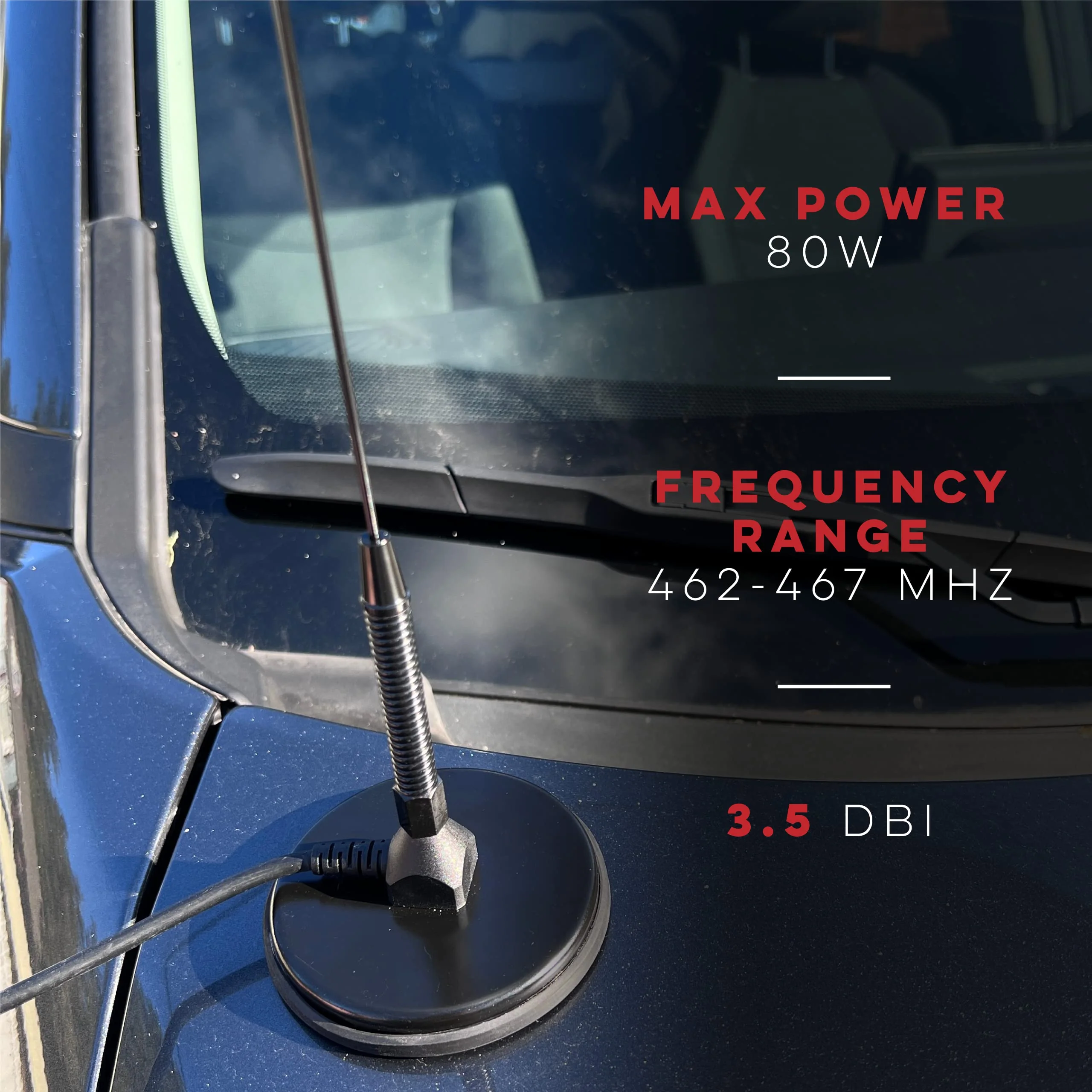 Authentic Genuine Nagoya UT-72G Super Loading Coil 19-Inch Magnetic Mount (Heavy Duty) GMRS (462MHz) Antenna PL-259, Includes Additional SMA Male & Female Adaptors for GMRS Handheld Radios - Image 3