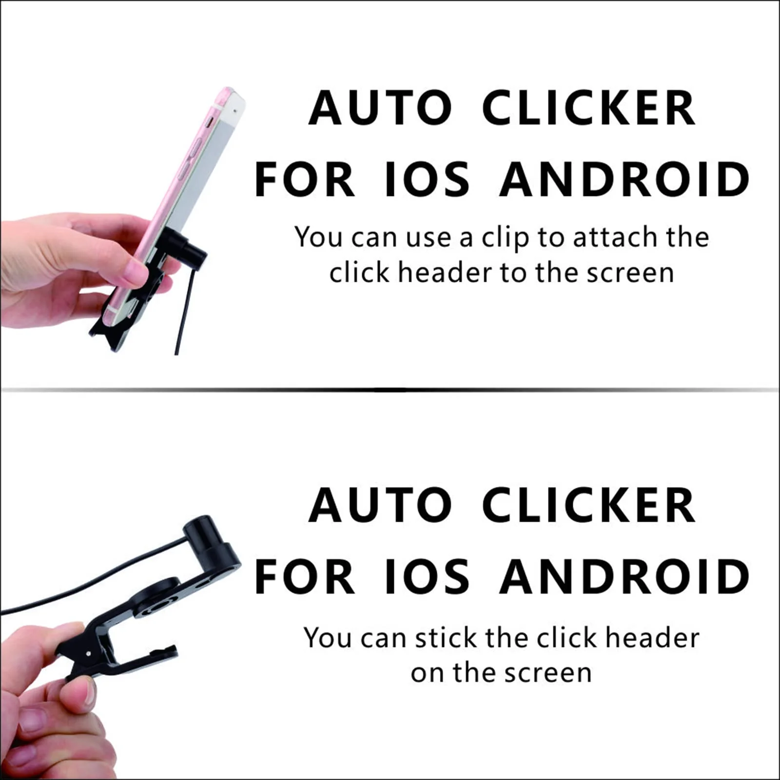 Auto Clicker for iPhone iPad：Screen Device Automatic Tapper for Android IOS，Simulated Finger Continuous Clicking, Adjustable Speed Physical Clicker，Suitable for Games, Live Broadcasts Likes, Reward Tasks（1 Second Fastest 33 Times） (A1) A1 - Image 3