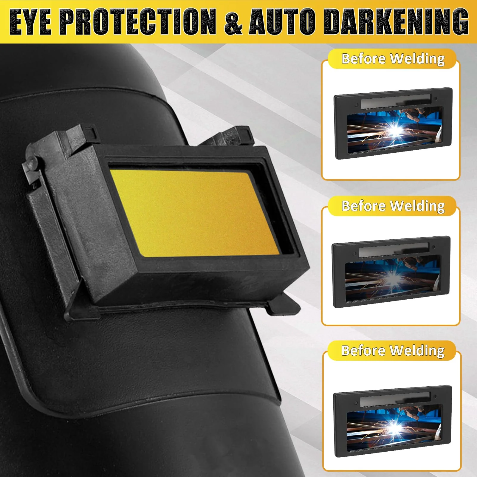 Auto Darkening Welding Lens, Shade 10 True Color Welding Lens Gold 2x4 1/4 Welding Lense for Sugar Scoop Welding Hood or Pancake Welding Hood - Image 3