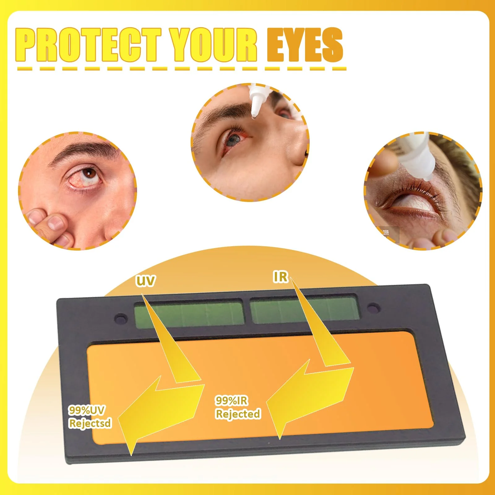 Auto Darkening Welding Lens, Shade 10 True Color Welding Lens Gold 2x4 1/4 Welding Lense for Sugar Scoop Welding Hood or Pancake Welding Hood - Image 5