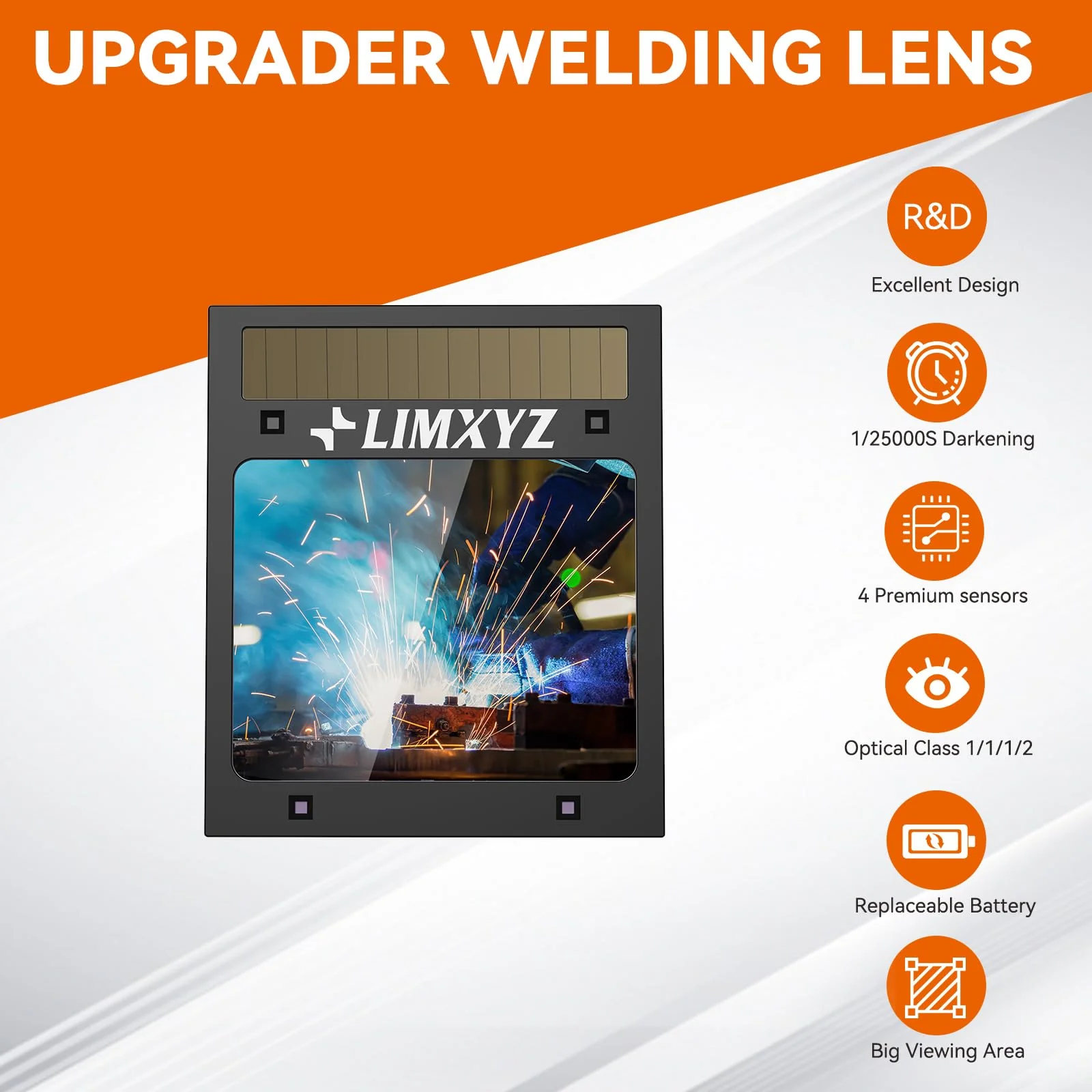 Auto Darkening Welding Lens True Color 5.24"x4.49" with 4 Arc Sensors, Adjustable Shade 4/9-13 for Welding Helmets/Hoods | Automatic Darkening Lens & Premium Welding Helmet Accessories L-001 - Image 6