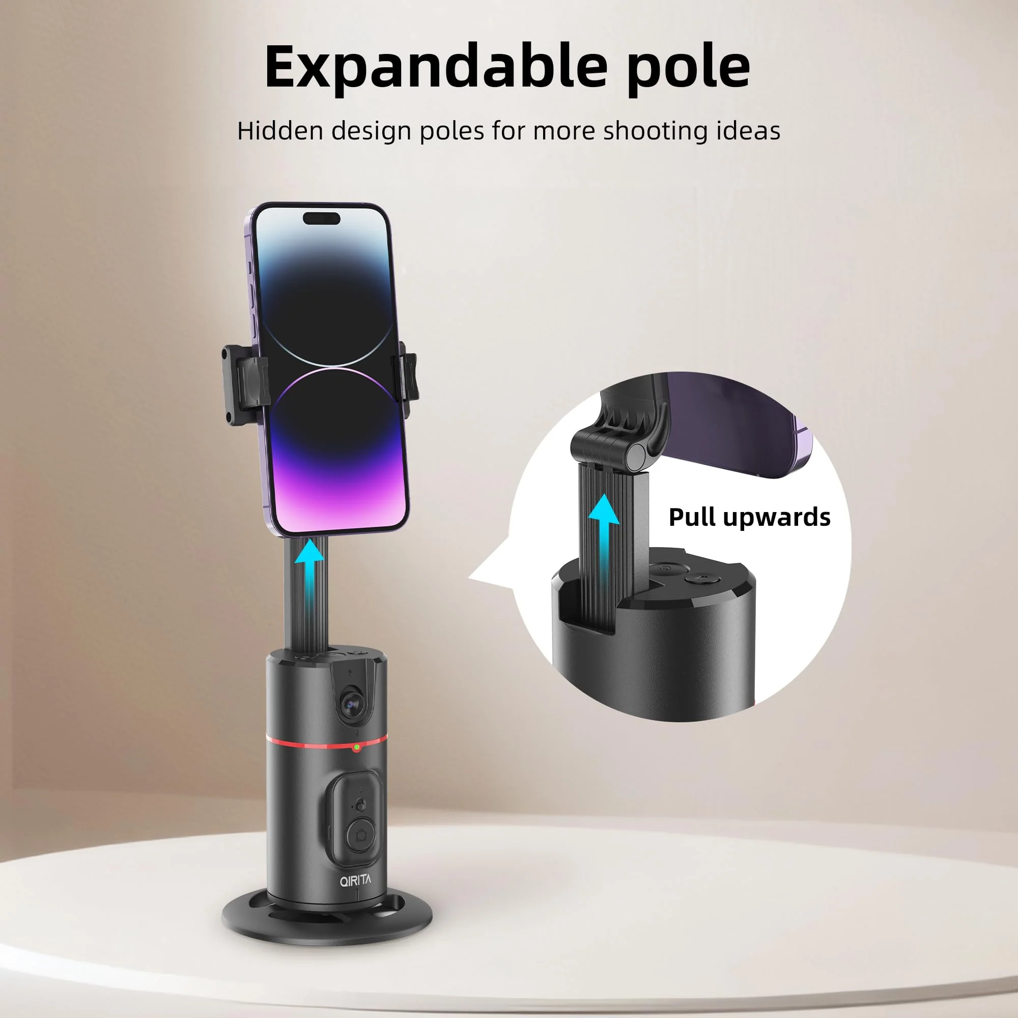 Auto Face Tracking Phone Holder, Magnetic Face Tracking Tripod 360 Rotation with Stand & Remote, Face Body Phone Tracking Tripod, No App, Smart Shooting Camera Mount for Live Video Recording Tiktok - Image 6