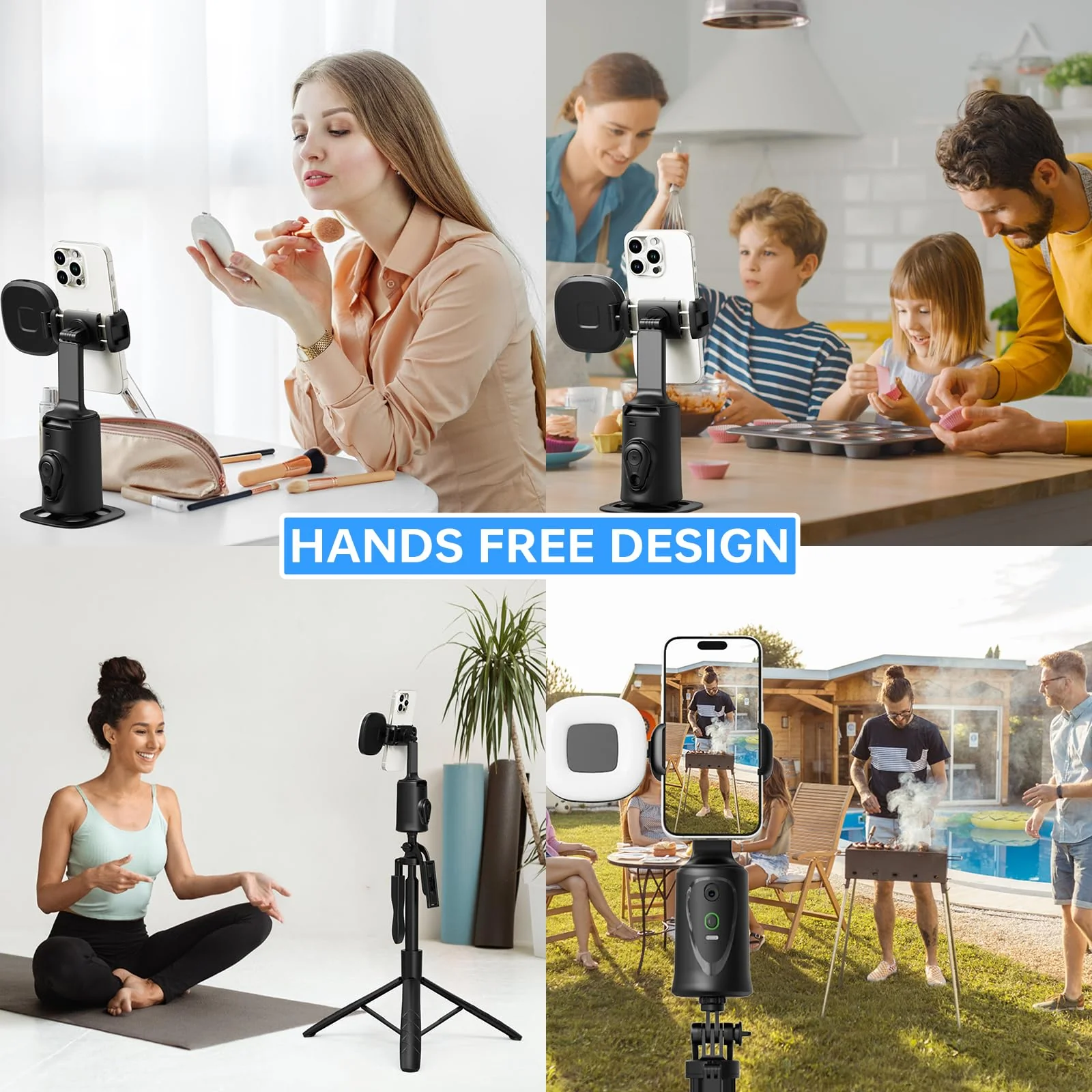 Auto Face Tracking Tripod 360° Rotation Phone Stand, No App, Face Body Phone Camera Stand with Remote and Gesture Control, Rechargeable Smart Shooting Stand with Light (Upgrade Edition) - Image 6