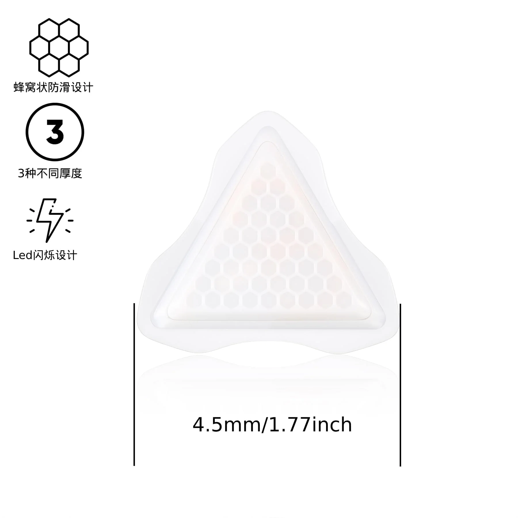 Auto Glowing LED Guitar Pick, Non-slip honeycomb touch, 3 Thickness Options for Electric Guitar,Bass Guitar Picks,White Light, XL size - Image 3