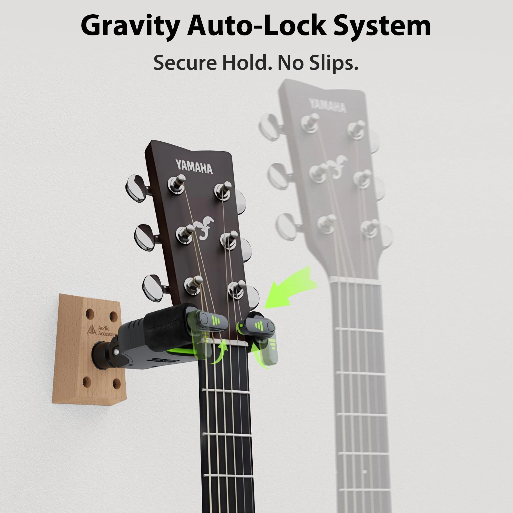 Auto Lock Guitar Wall Mount 3-Pack, Reinforced 4-Screw Base, Locking Guitar Hanger for Heavy Bass, Electric, Acoustic Guitar, Soft Velvet Contact Surface to Protect Nitro Lacquer 3 Pack - Image 4