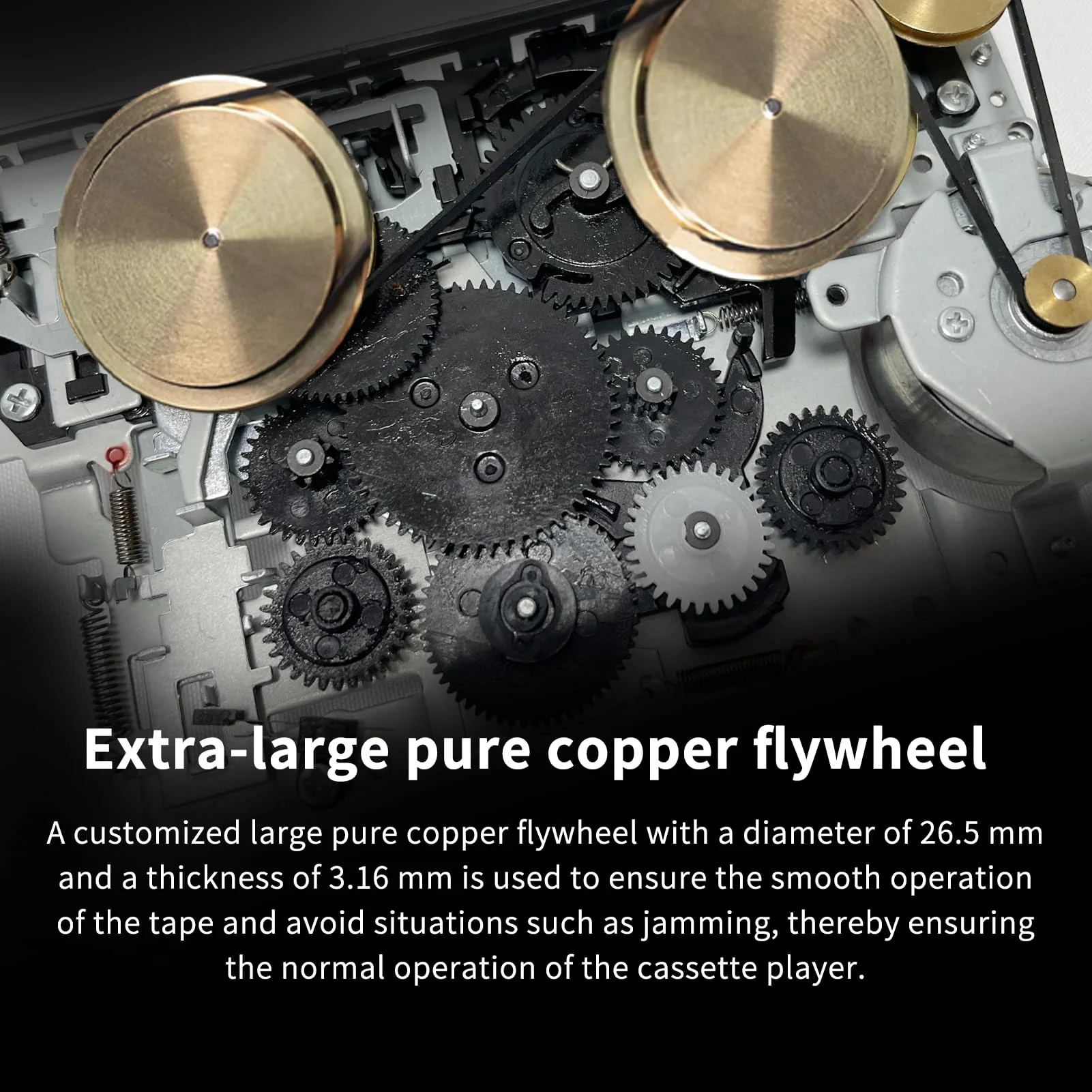 Auto Reverse ＆Clear Stereo Cassette Player,Built-in Cool Copper Wheel Movement＆Earphone,Cassette Tape to MP3 Converter with Tape Converter Software,Powered by USB Power Cord or AA Battery - Image 2