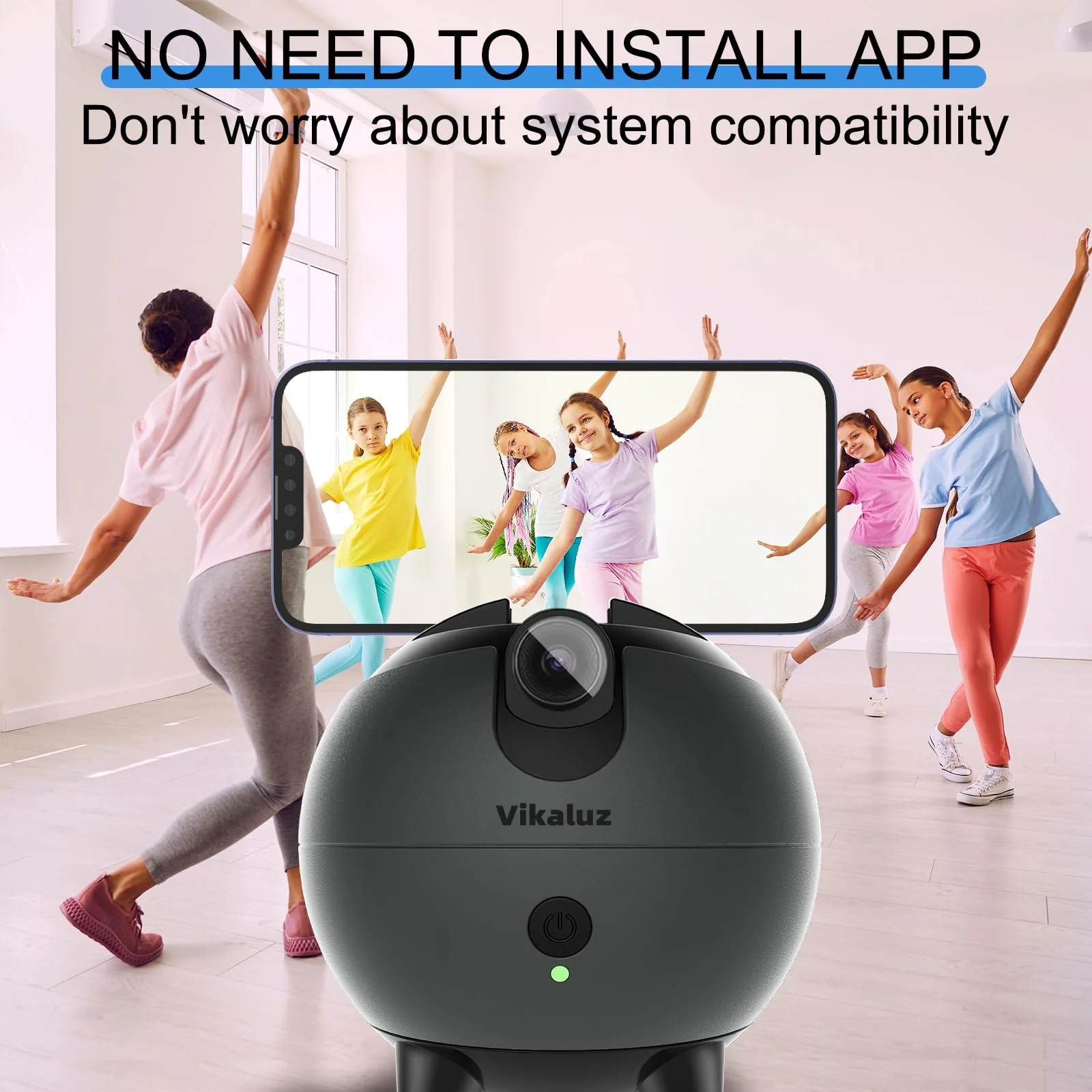 Auto Tracking Phone Holder, Auto Face Tracking Tripod, 360° Rotation Face Body Phone Tracking Tripod, AI-Powered Face Tracking,No APP Live Vlog Tiktok Video-Grey - Image 4