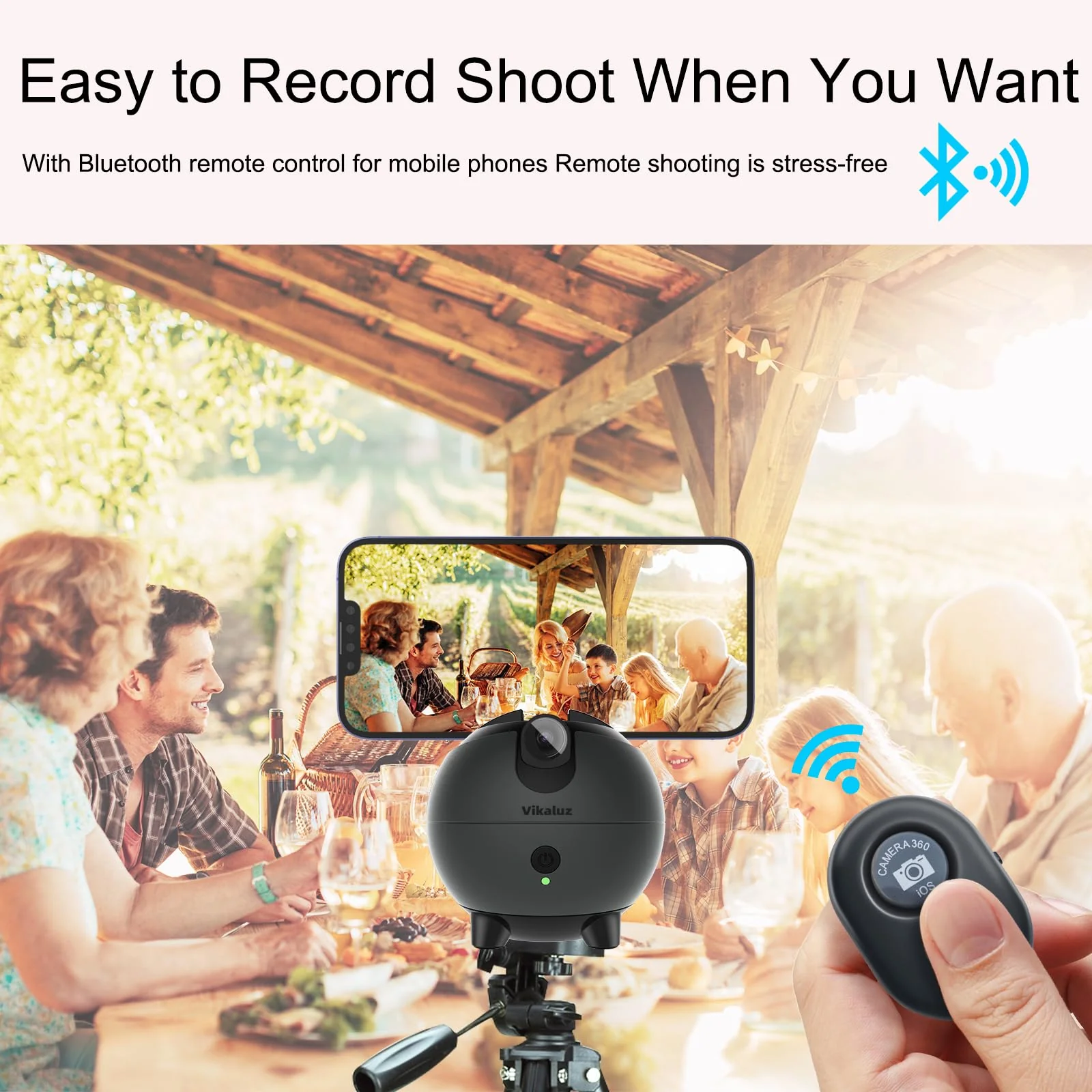 Auto Tracking Phone Holder, Auto Face Tracking Tripod, 360° Rotation Face Body Phone Tracking Tripod, AI-Powered Face Tracking,No APP Live Vlog Tiktok Video-Grey - Image 7