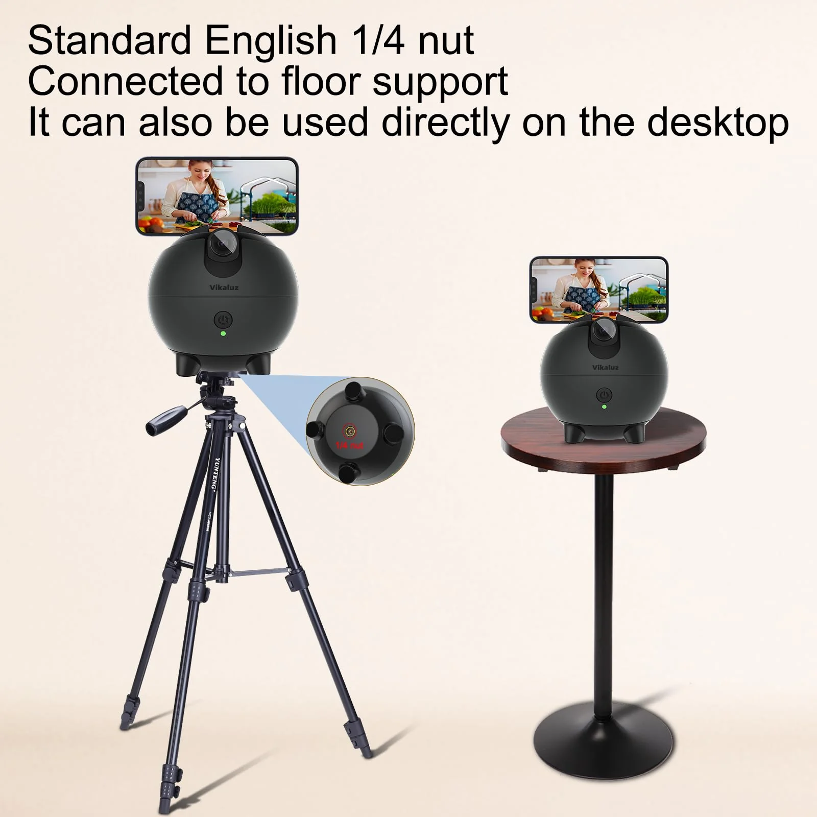 Auto Tracking Phone Holder, Auto Face Tracking Tripod, 360° Rotation Face Body Phone Tracking Tripod, AI-Powered Face Tracking,No APP Live Vlog Tiktok Video-Grey - Image 9