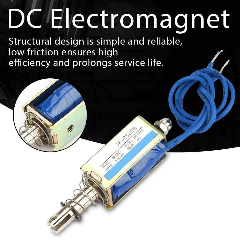 Automation Control Electromagnet 6/12/24V Elettromagnets, Pull Magnet DC 300MA DC Push Pull Electromagnets, 5N 10 mm Retractable Range (DC 6V) - Image 4
