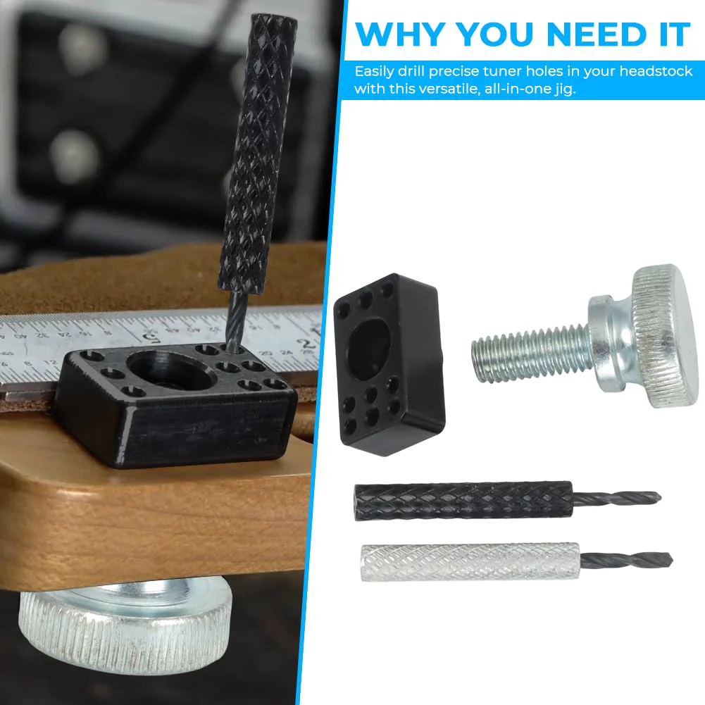 AUTOVIC Guitar Tuner Drill Jig for Pin-Mount 6-In-Line Machine Heads - Compatible with Fender Stratocaster/Telecaster & Squier Electric Guitars - Image 3