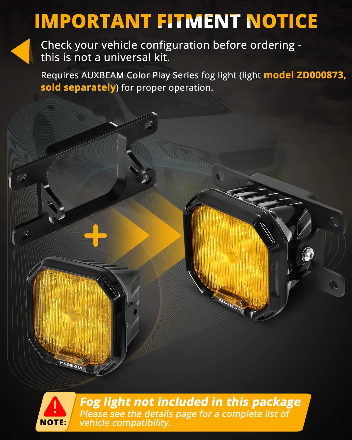 Auxbeam Color Play Series Fog Light Mounting Brackets for Ford Honda Nissan Subaru Acura, Off Road Lights Mounting Kit, Pair, (Lights Not Included) Color Play 3" Brackets ZD000871 - Image 4