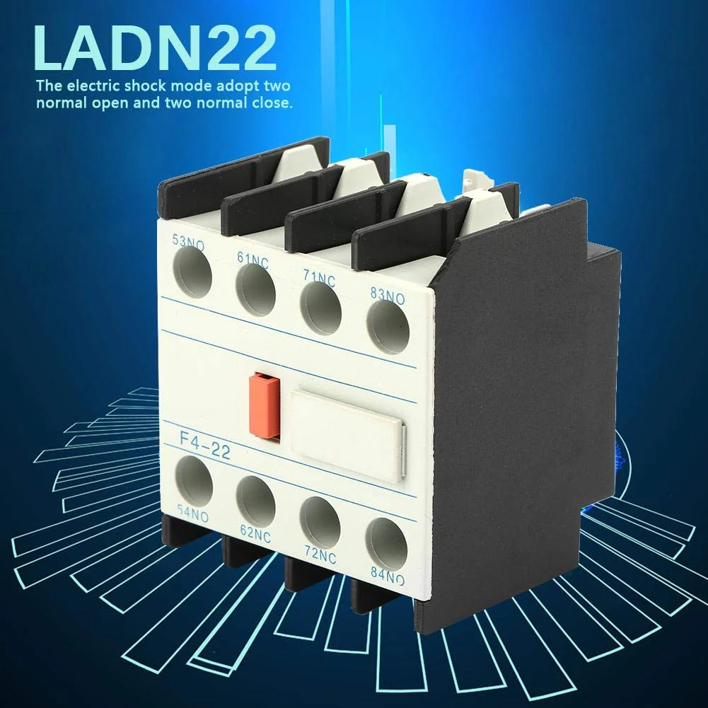 Auxiliary Contacts Block Fit CJX2 AC Contactor, 2 N/O Contactors LADN22 AC Contactor Schakelaar F4-22 Model - Image 2