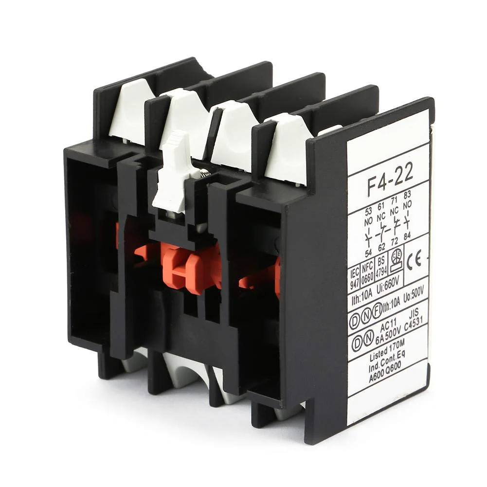 Auxiliary Contacts Block Fit CJX2 AC Contactor, 2 N/O Contactors LADN22 AC Contactor Schakelaar F4-22 Model - Image 6