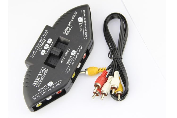 AV SWITCHER AV Switch 3 Way Outlets Converter Port Splitter RCA Audio Video AV Switch Box Game Selector (3 in 1 Out) for TV - Image 5