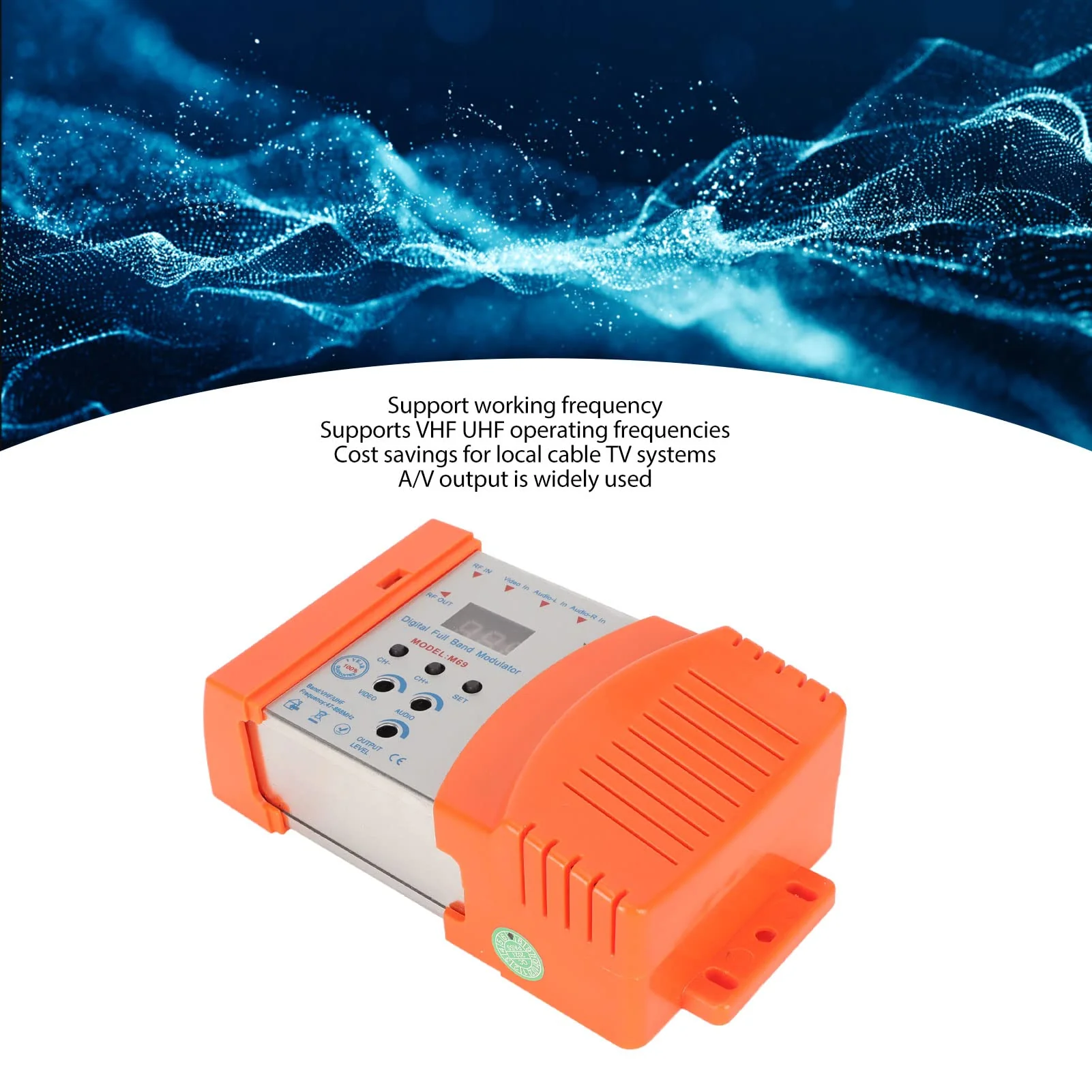 AV to RF Modulator Supports VHF UHF PAL NTSC TV Link Modulator with Digital Display, Easy Installation and Simple (US Plug) US Plug - Image 5