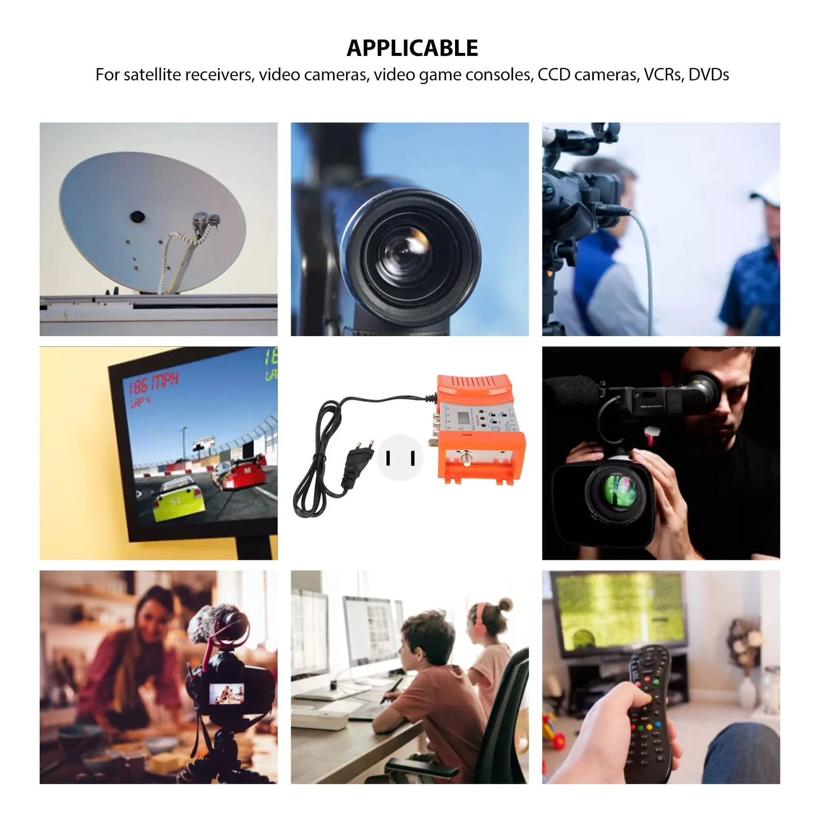 AV to RF Modulator Supports VHF UHF PAL NTSC TV Link Modulator with Digital Display, Easy Installation and Simple (US Plug) US Plug - Image 6