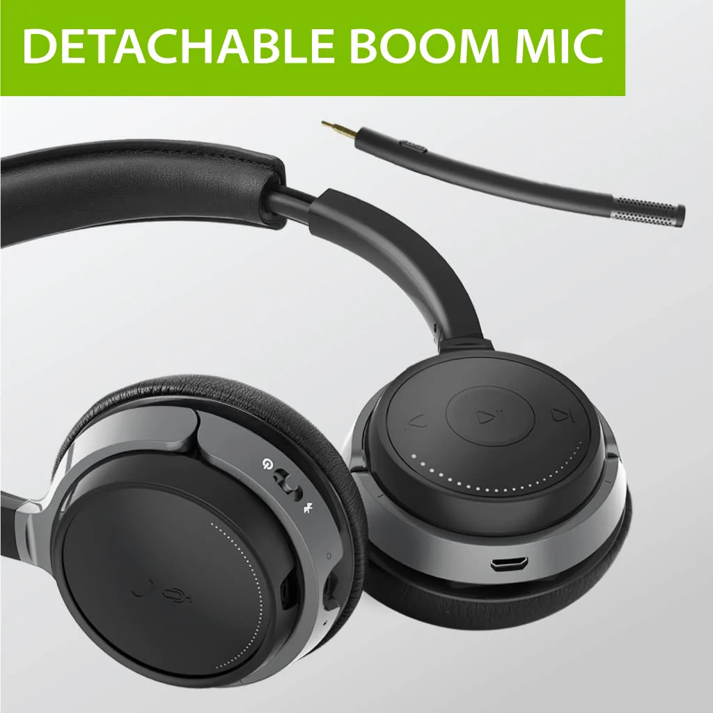 Avantree Alto Clair aptX HD Bluetooth Headset with Microphone, Mute Function, Clear Talking, Hi-Fi Music, Low Latency, Wireless Headphones with Charging Base for Computer, PC, Laptop, Skype, TV - Image 3
