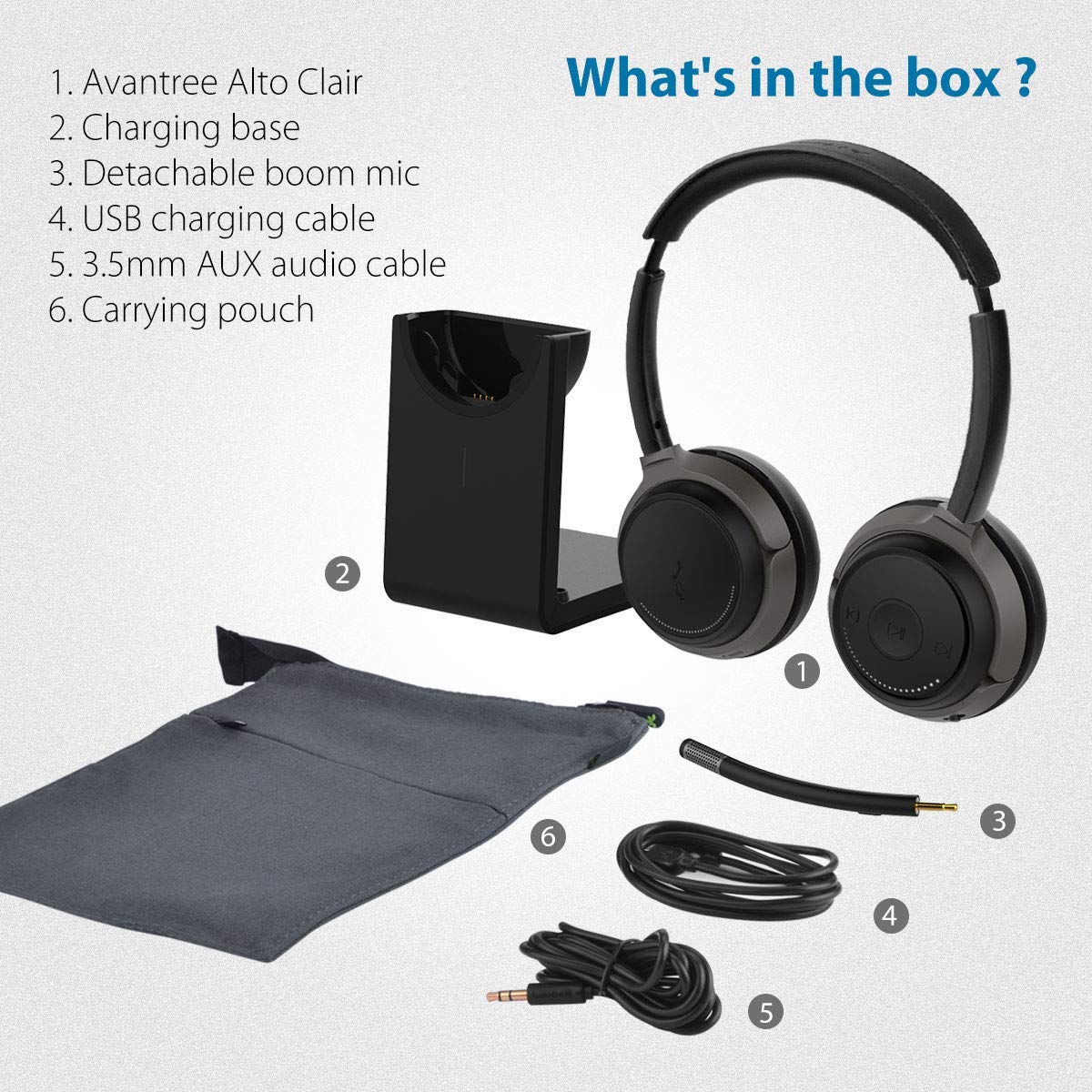 Avantree Alto Clair aptX HD Bluetooth Headset with Microphone, Mute Function, Clear Talking, Hi-Fi Music, Low Latency, Wireless Headphones with Charging Base for Computer, PC, Laptop, Skype, TV - Image 7