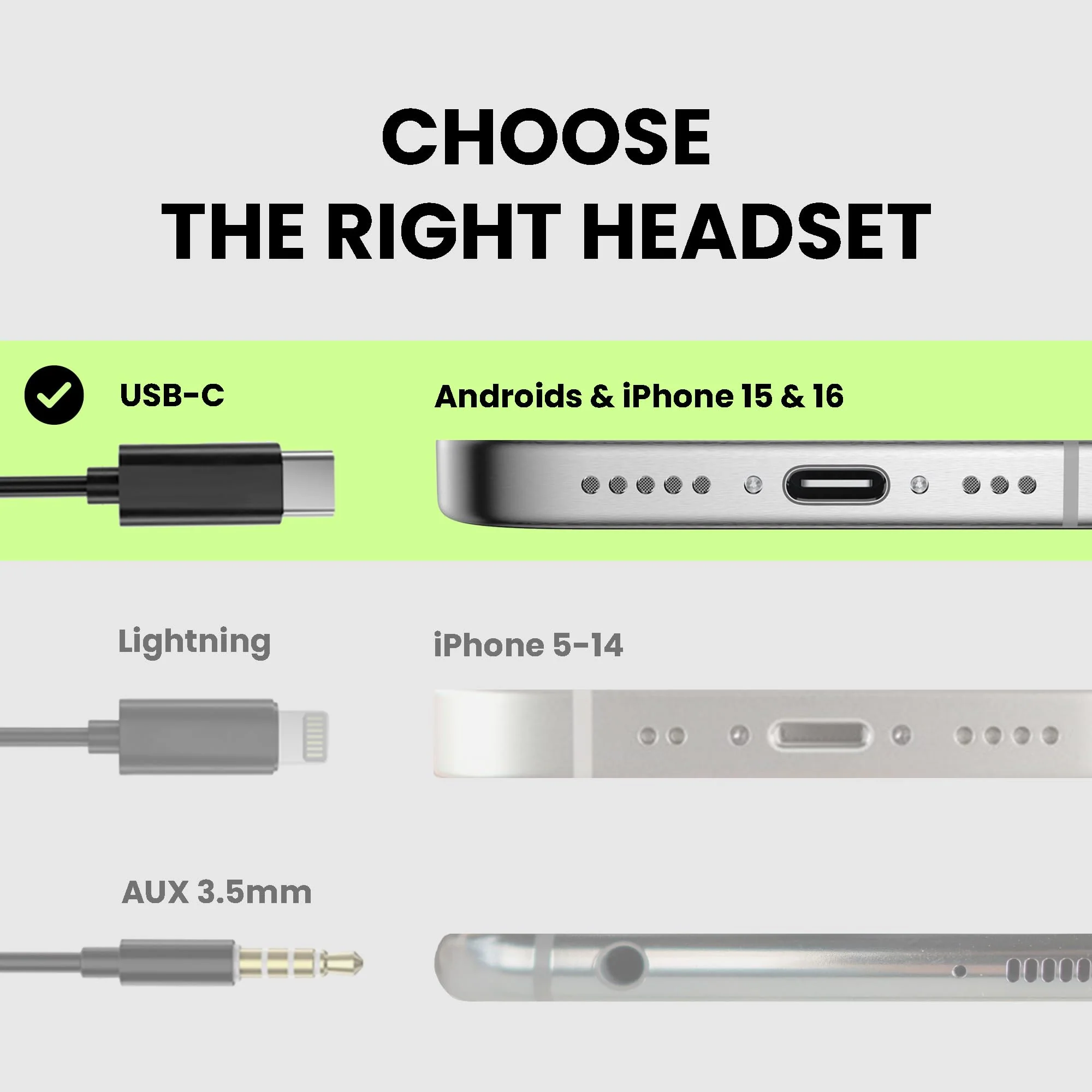 Avantree C171 - USB-C Wired Earbuds with Microphone & Volume Controls, Compatible with New iPhone 15 & 16, Samsung, Google & Android Type C Phones Headphones with Ear Hook for Running & Sports Black Standard USB-C (Android & iPhone 15 & 16) - Image 3
