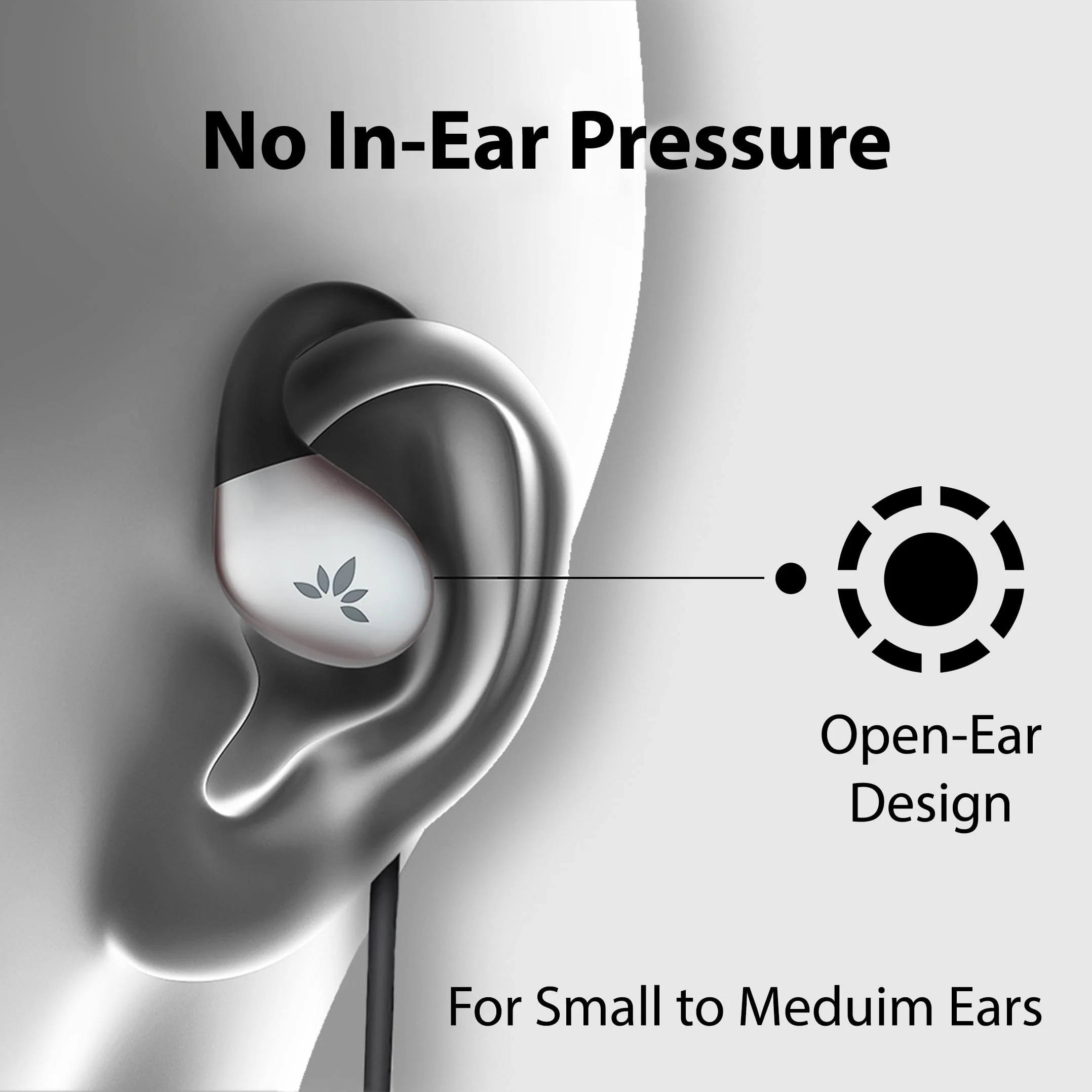 Avantree Resolve – 3.5mm AUX Wired Open-Ear Earbuds w/Mic & Over-Ear Hook, for Women, Kids & Young Men w/Small Ears, Ideal for Office, Outdoor & Home (Small-Medium Size) Small-Medium (Ear-length Under 2.5in) AUX 3.5mm - Image 3