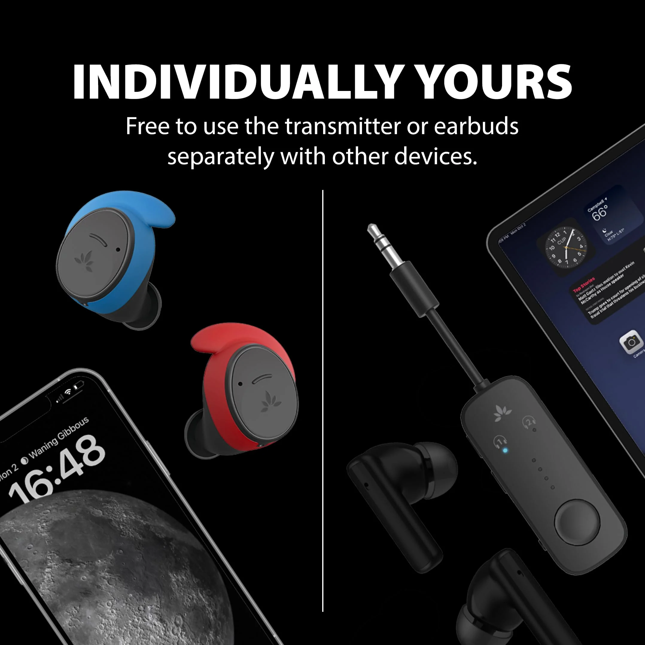 Avantree Sky Ace - Wireless Earbuds with Airplane Adapter for Flight, Plug n Play, Noise Canceling Bluetooth Headphones Compatible with iPhone, Andriod, MacBook, Laptop, AptX Adaptive for Travel - Image 6