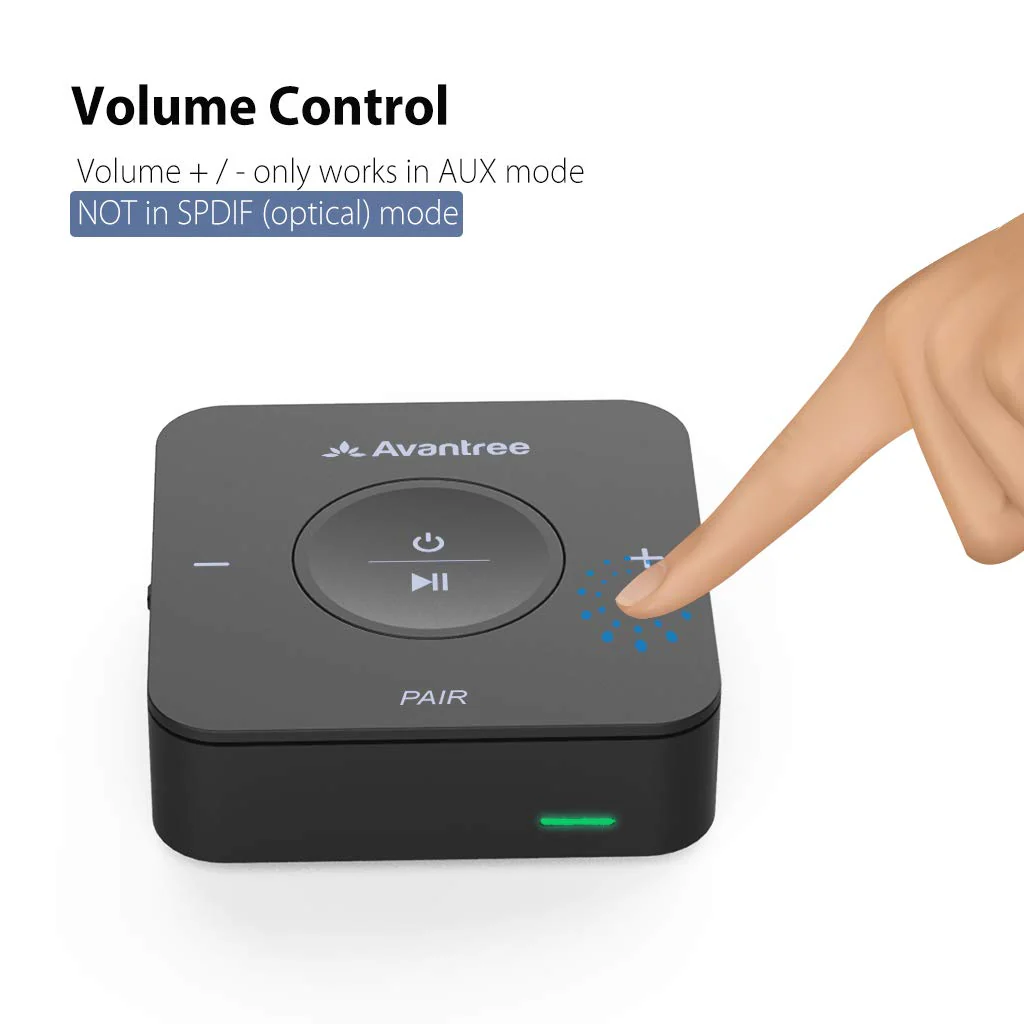 Avantree TC417 Bluetooth Transmitter Receiver for TV, Optical Digital Toslink, Volume Control for 3.5mm AUX, RCA, 20H Playtime, aptX Low Latency Wireless Audio Adapter for Headphones, Home Stereo - Image 5