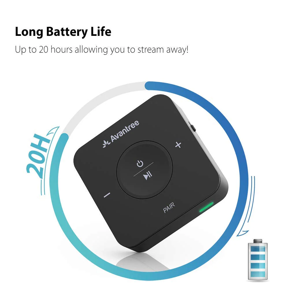 Avantree TC417 Bluetooth Transmitter Receiver for TV, Optical Digital Toslink, Volume Control for 3.5mm AUX, RCA, 20H Playtime, aptX Low Latency Wireless Audio Adapter for Headphones, Home Stereo - Image 6