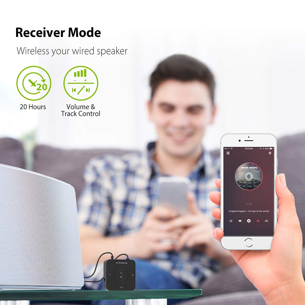 Avantree TC417 Bluetooth Transmitter Receiver for TV, Optical Digital Toslink, Volume Control for 3.5mm AUX, RCA, 20H Playtime, aptX Low Latency Wireless Audio Adapter for Headphones, Home Stereo - Image 7