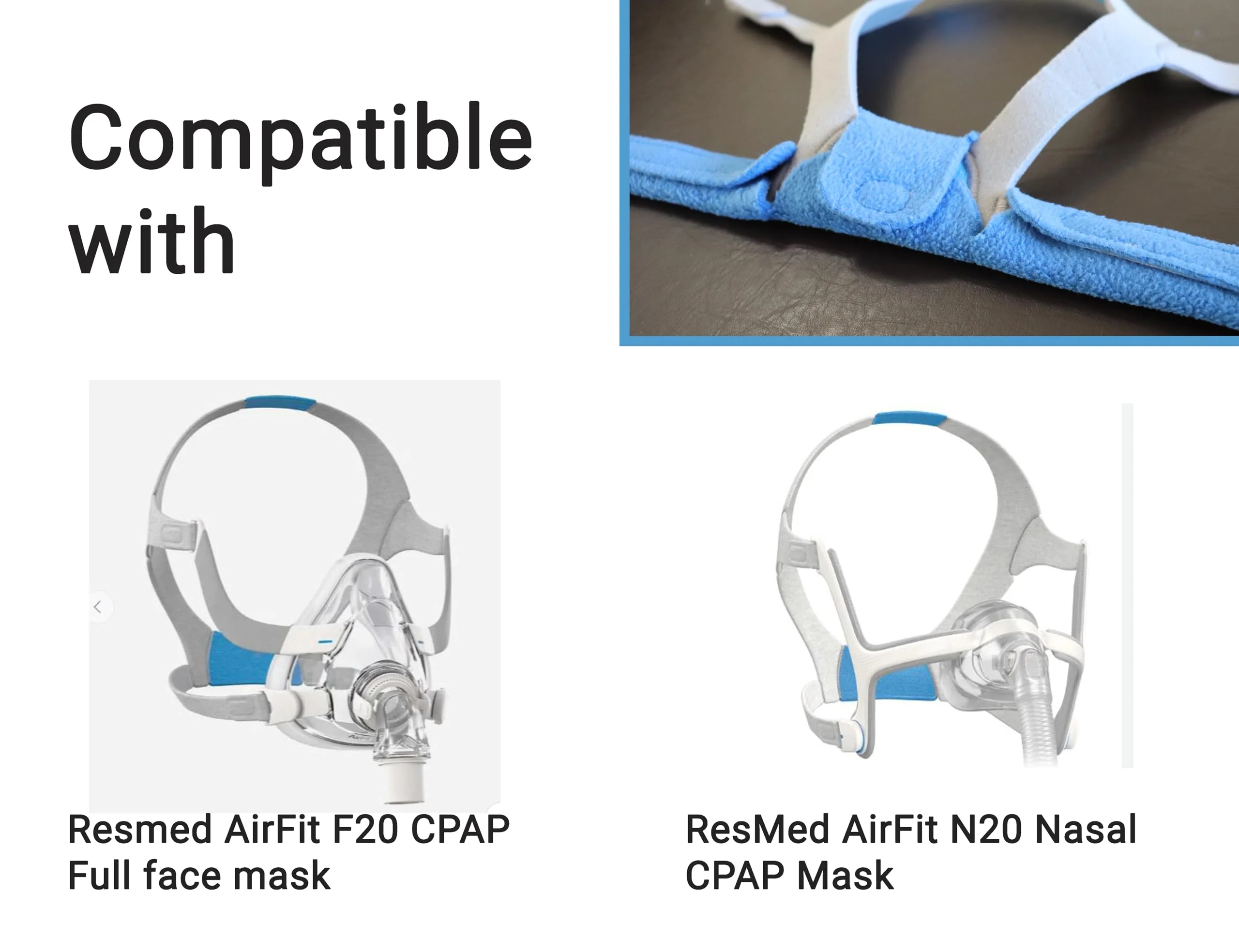 AVEEN CPAP Neck Pad, Compatible with Resmed AirFit F20 CPAP Full face mask and ResMed AirFit N20 Nasal CPAP Mask - Image 3