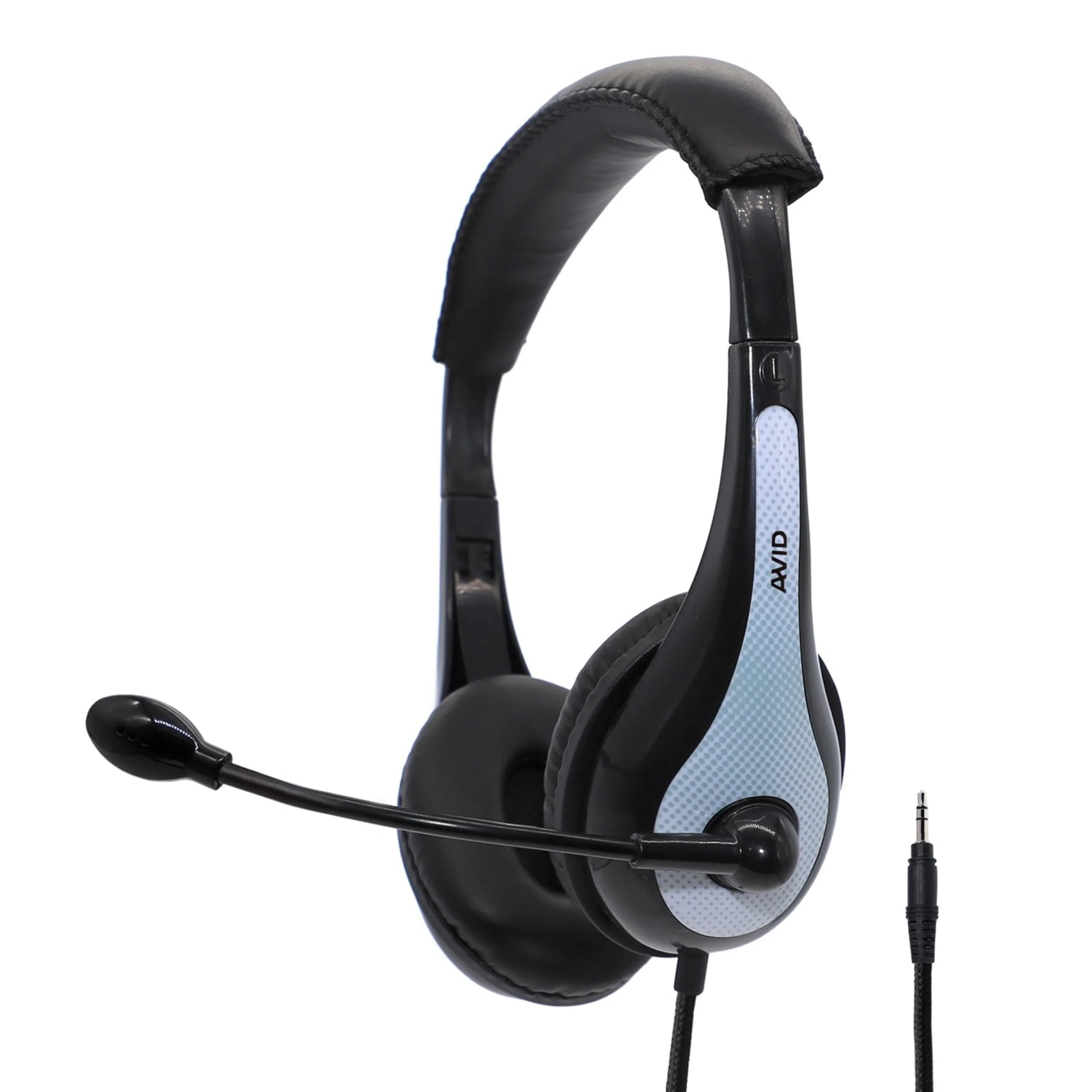 Avid AE-36 Headset in White with Adjustable Boom Microphone for School, Classroom, Education, Testing and Assessment Single - Image 2