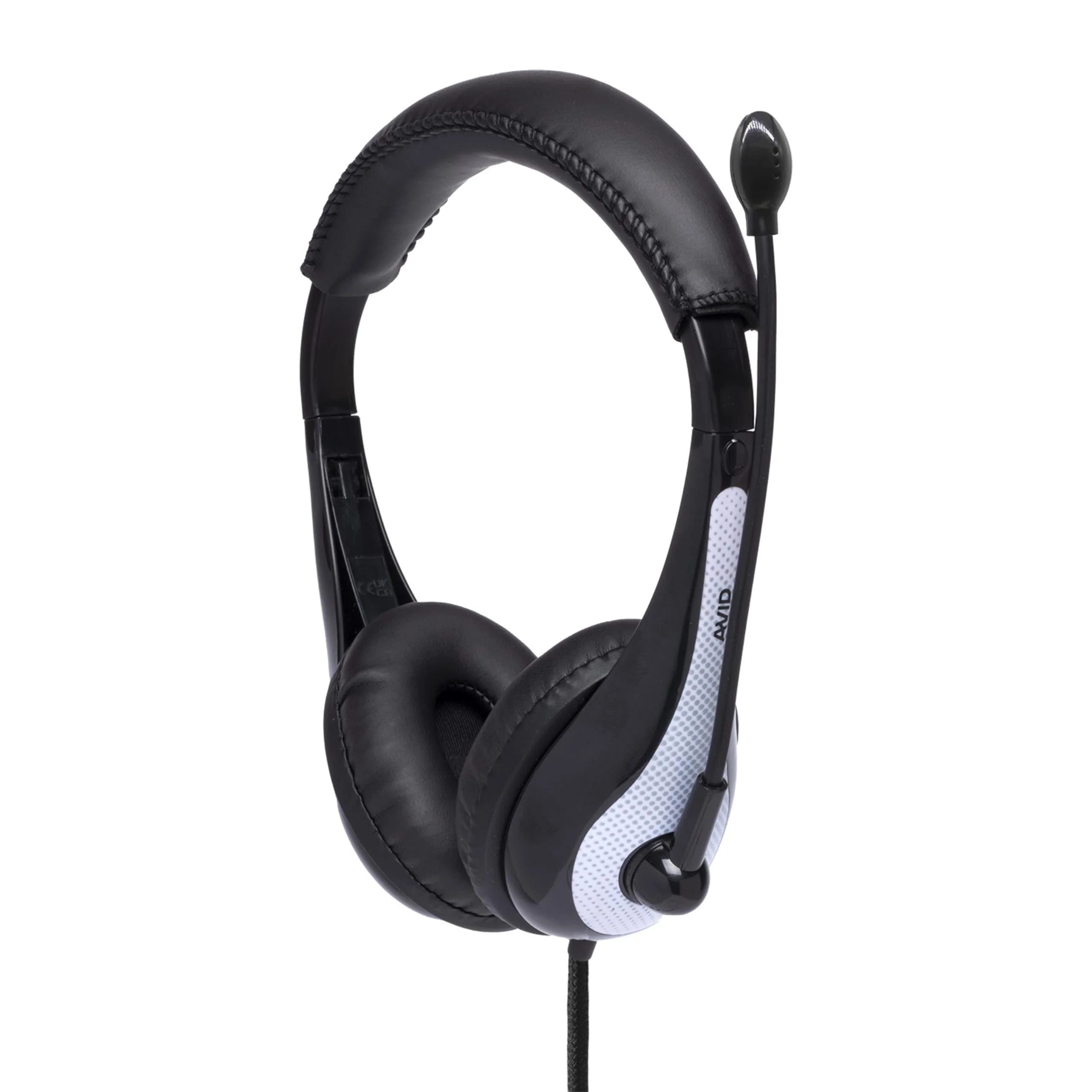 Avid AE-36 Headset in White with Adjustable Boom Microphone for School, Classroom, Education, Testing and Assessment Single - Image 3
