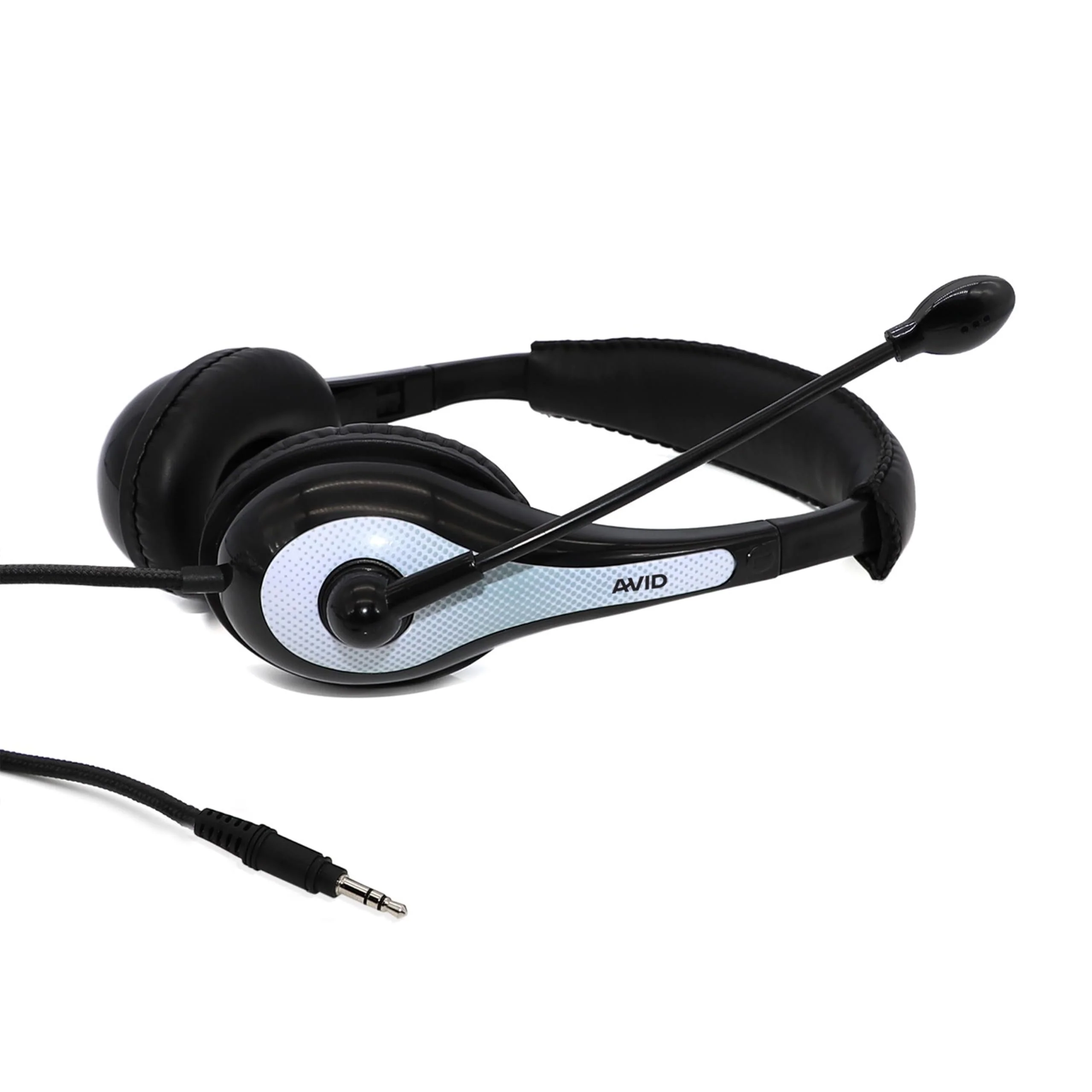 Avid AE-36 Headset in White with Adjustable Boom Microphone for School, Classroom, Education, Testing and Assessment Single - Image 4