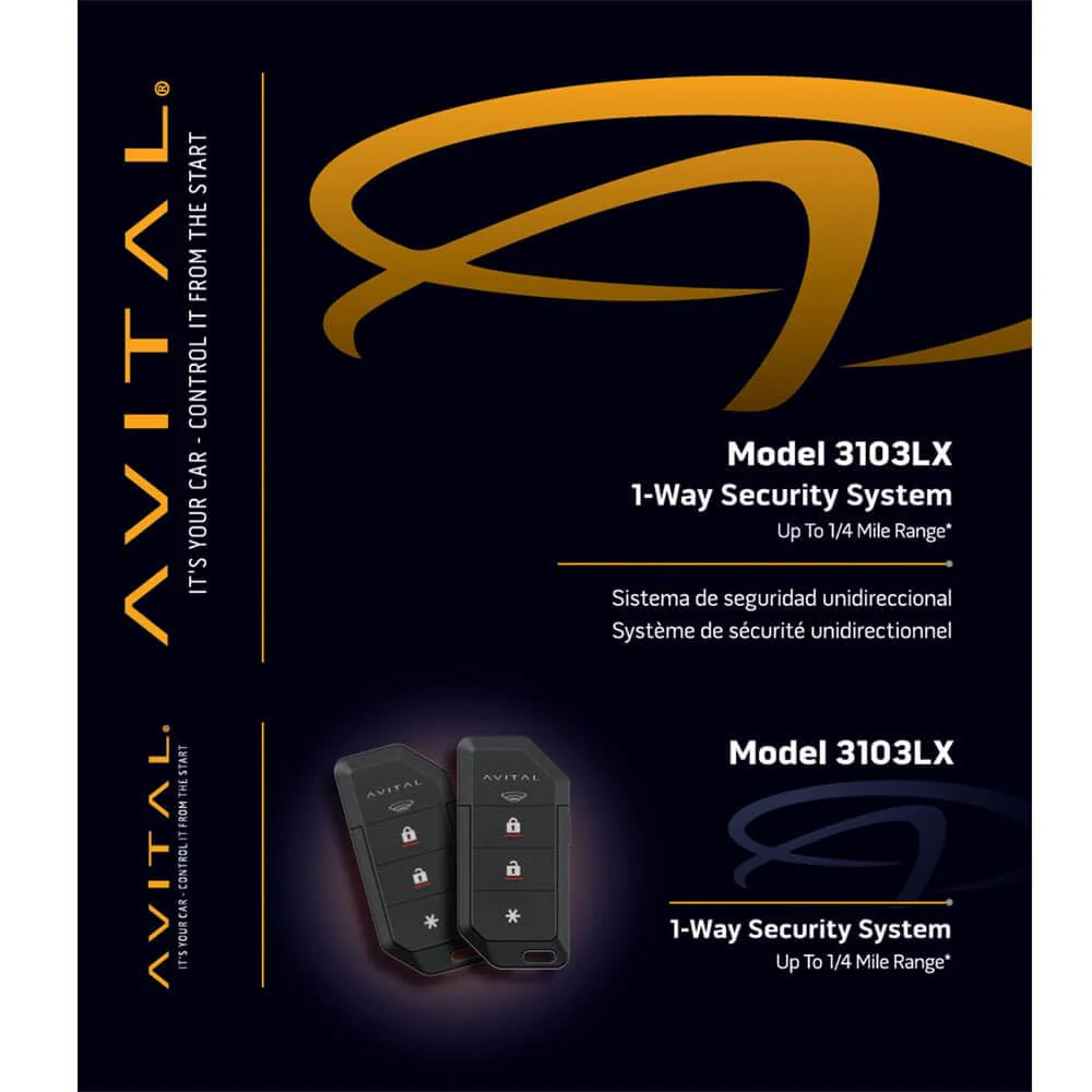 Avital 3103LX 1-Way Security System with Keyless Entry/Flashing Parking Lights - Image 3